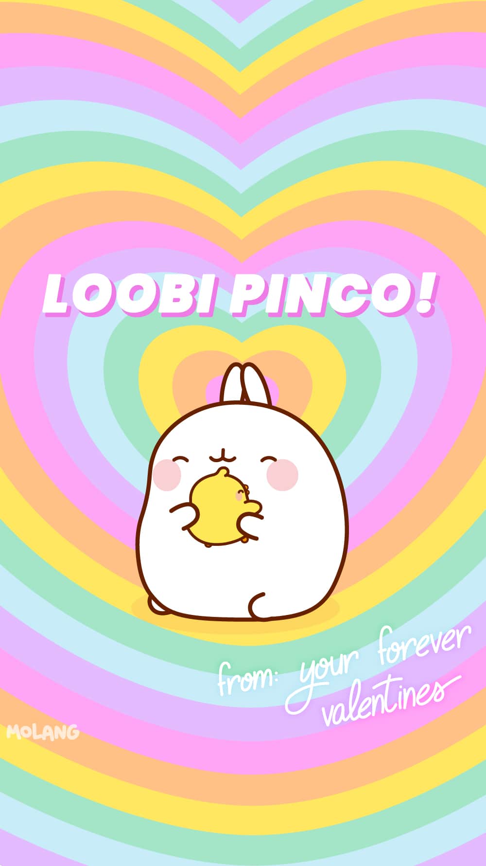 1000x1780 Molang Valentine's Day Wallpaper: Discover The Love Wallpaper of Molang