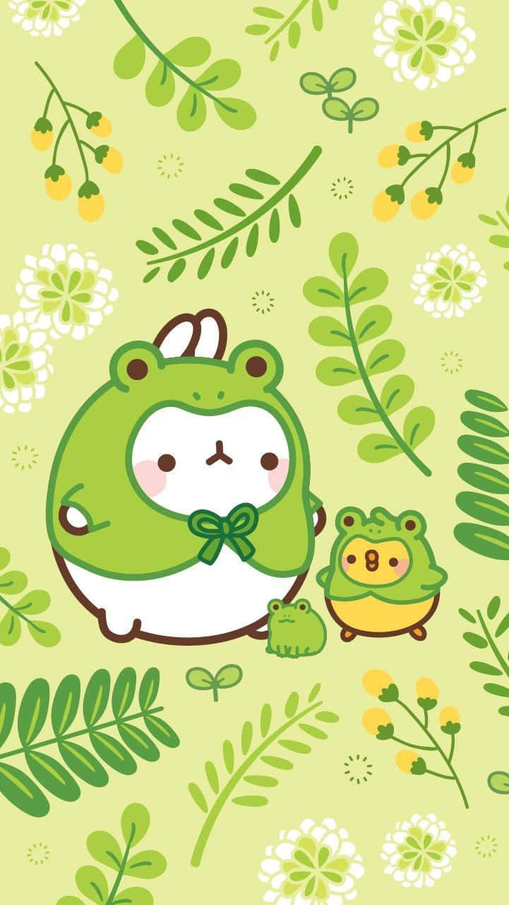 721x1281 Download Cute Green Kawaii Molang And Piu Piu Wallpaper