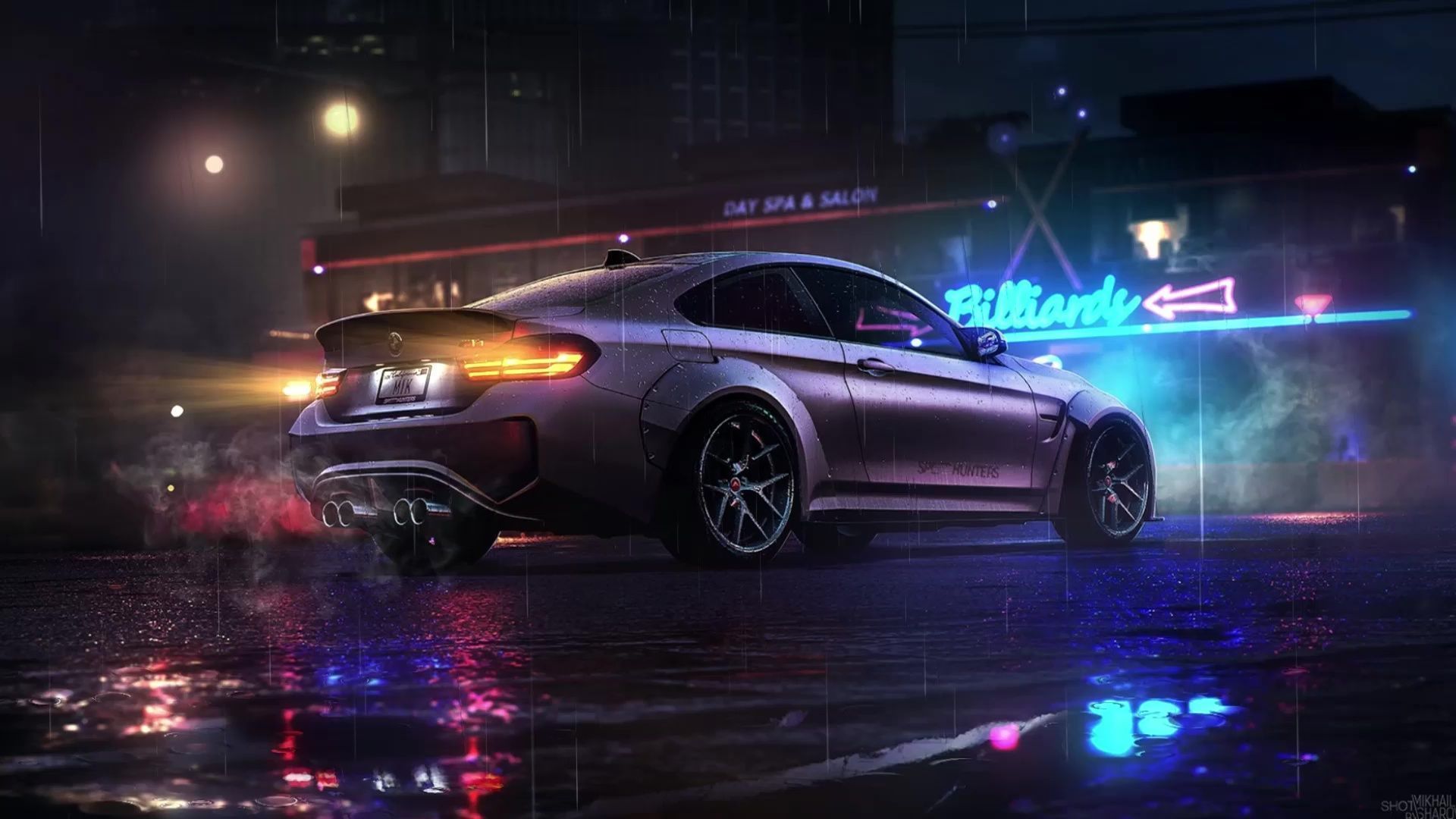 1920x1080 BMW M4 Night Rain Need For Speed Live Wallpaper