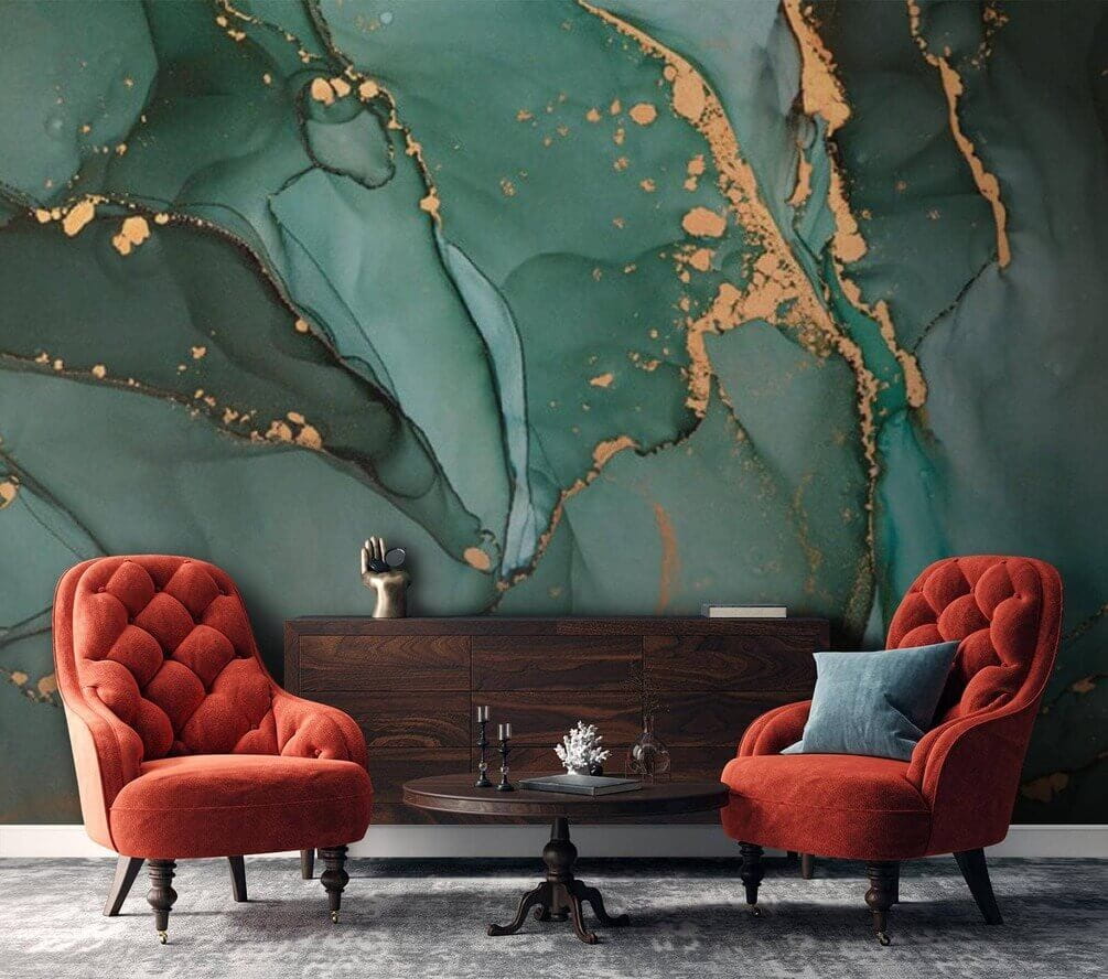 1005x888 Wall Mural Photo Wallpaper Green marble Nr. u50235