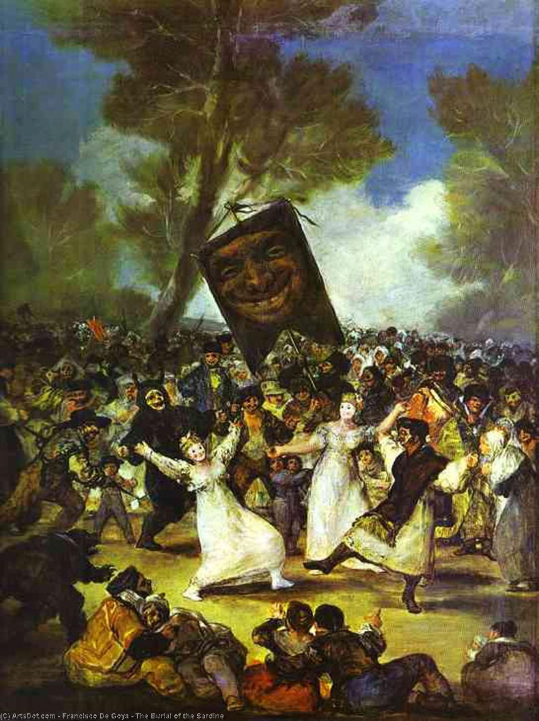1058x1414 Artwork Replica. The Burial of the Sardine by Francisco De Goya (1746- Spain)