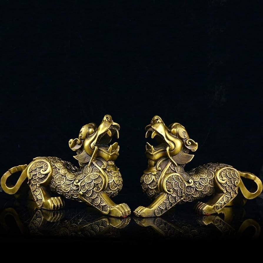 894x894 PiXiu PiYao Pure Bras Chinese Feng Shui Statues Collectible Figurine And Office Sculpture Decor Attract Wealth And Good Luck For Home (Female) : Home & Kitchen