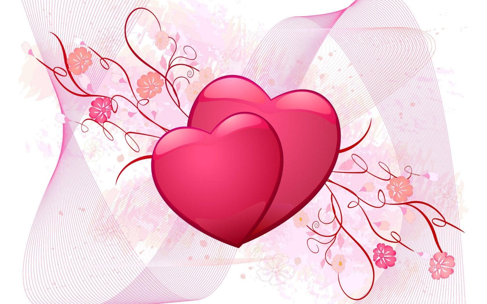 1680x1050 Hình nền hạnh phúc ngày lễ tình nhân của hai trái tim màu hồng tình yêu nền máy tính