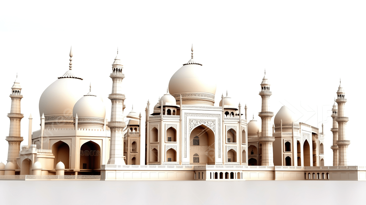 1200x673 Iconic Indian Monuments In Stunning 3D Illustrations Against A White Background, Indian Heritage, Taj Mahal, India Tourism Background Image And Wallpaper for Free Download