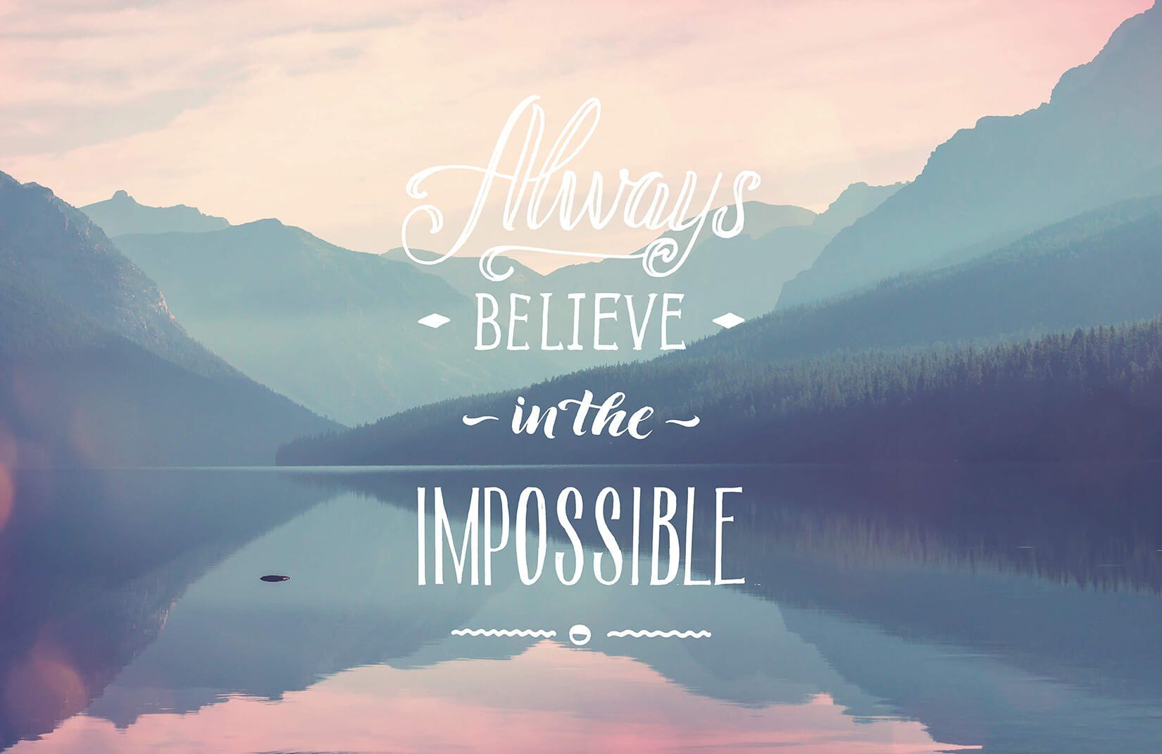 1650x1070 The Impossible' Inspirational Quote Wallpaper Mural