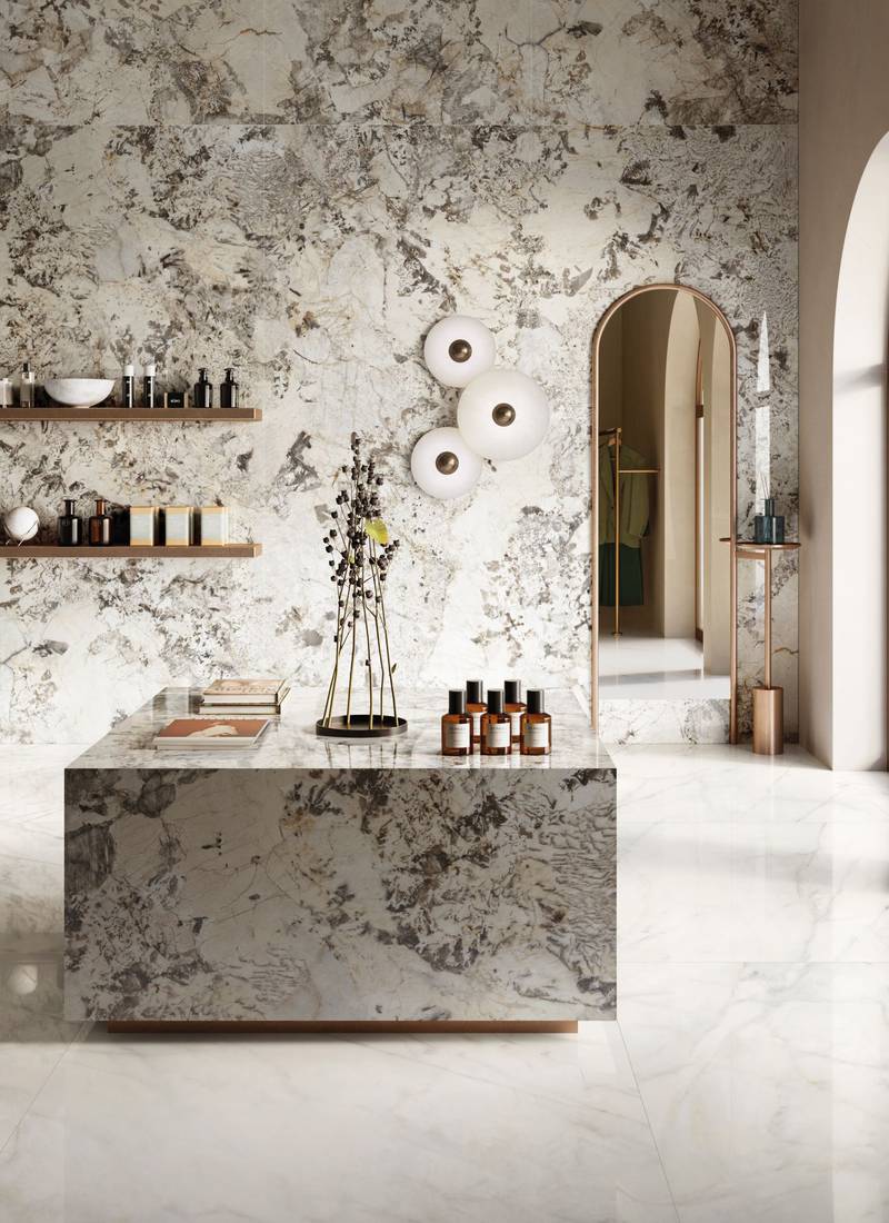 800x1100 Marble Effect Stoneware Tiles Purity Elite