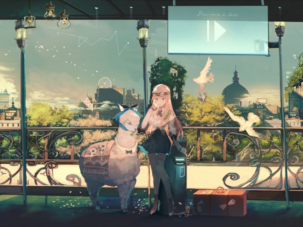 1024x768 Download wallpaper 1024x768 anime girl, travel, original, standard 4:3 fullscreen 1024x768 HD background, 4844