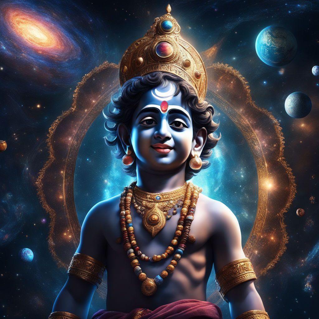 1024x1024 lord krishna in space highly detailed