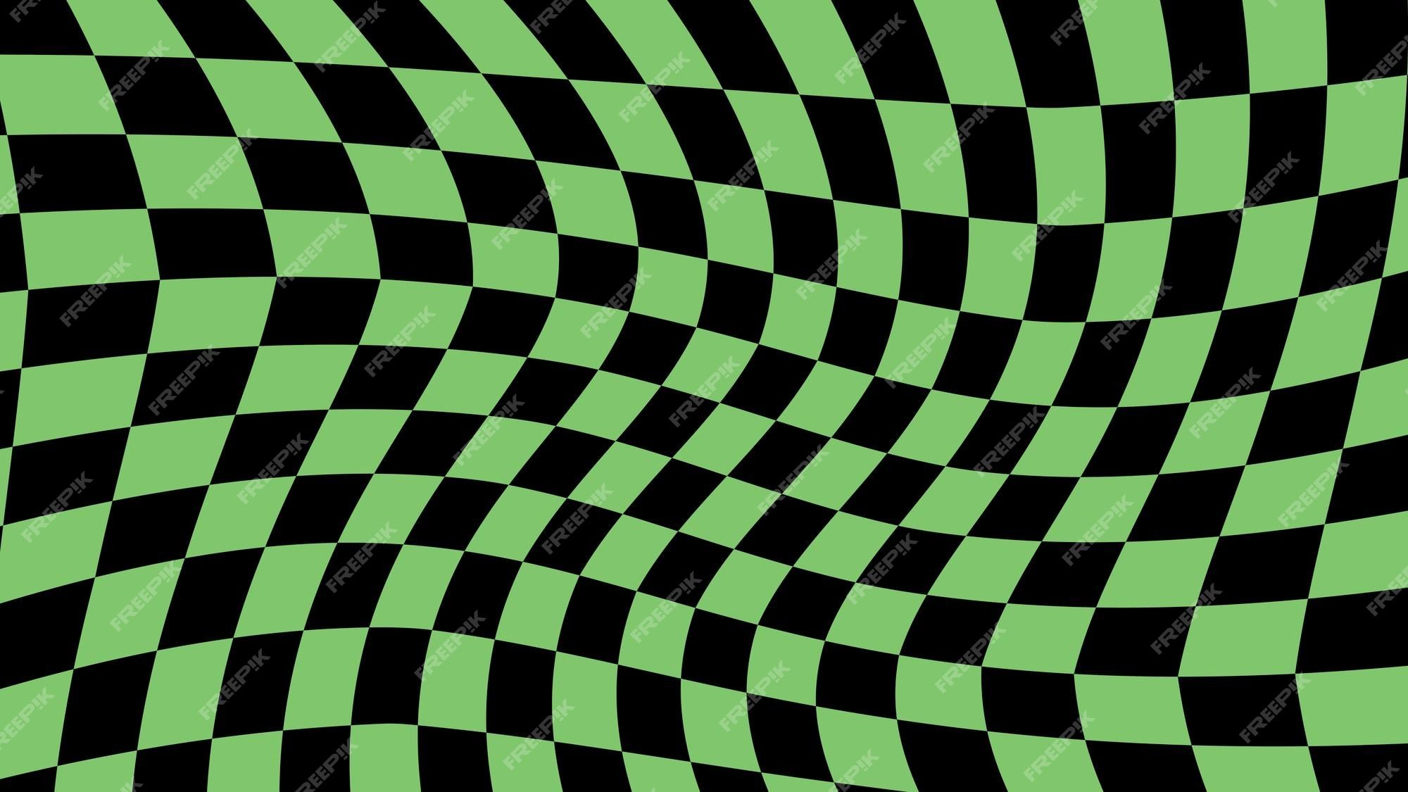 2000x1125 Premium Vector. Aesthetic abstract green and black distorted checkers plaid checkerboard wallpaper illustration perfect for wallpaper backdrop background banner cover