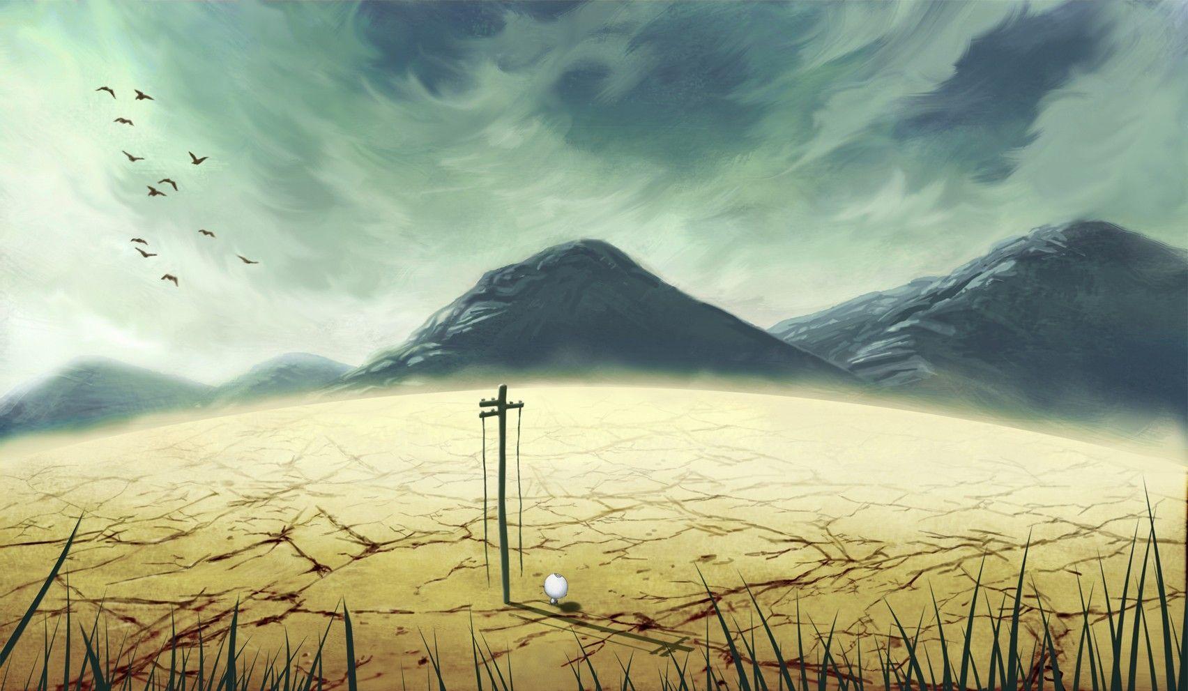 1704x991 Anime Desert Landscape Wallpaper. Anime Landscapes