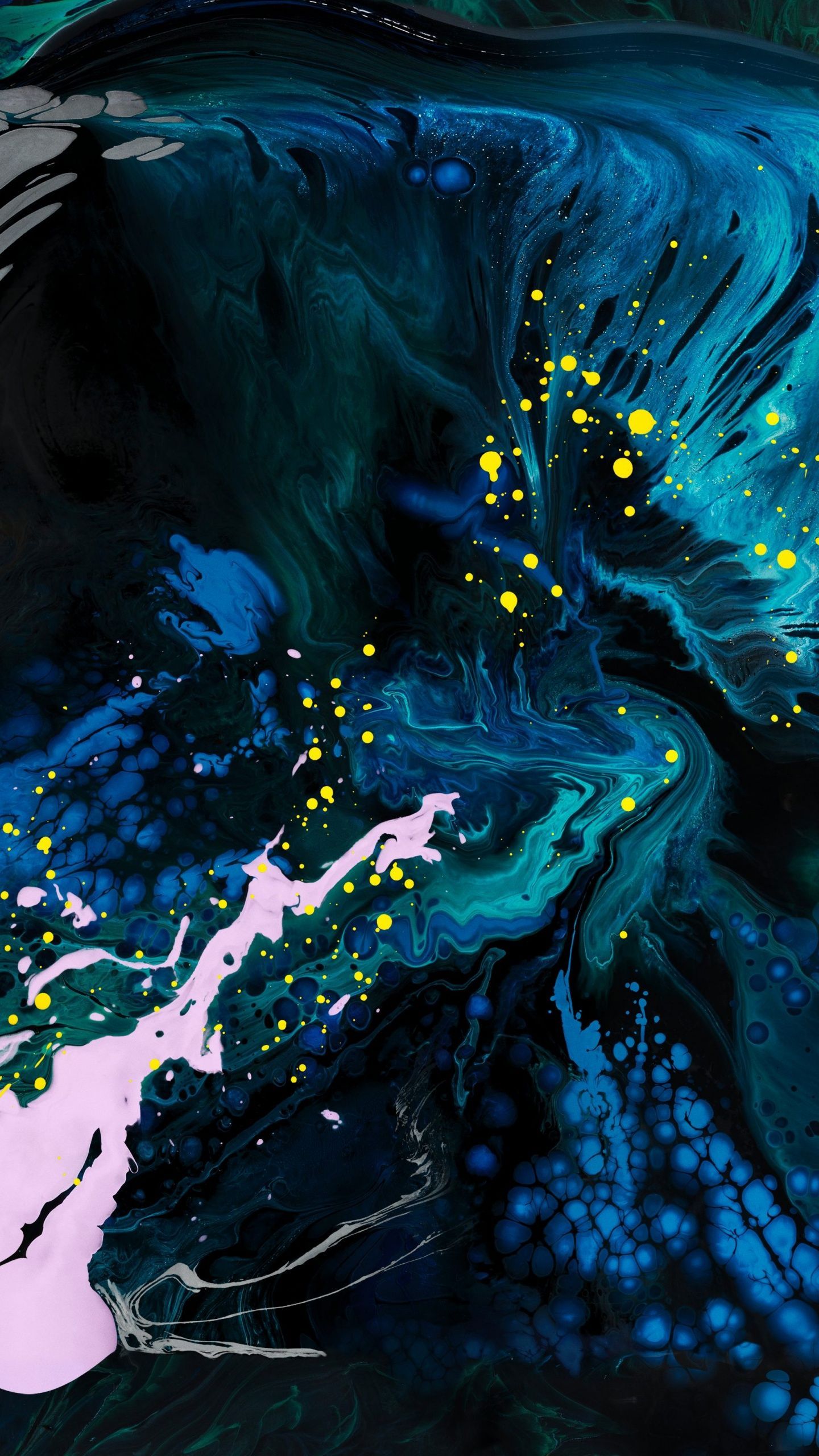 1440x2560 iPad Pro Wallpaper 4K, Liquid art, Blue, Apple, Stock