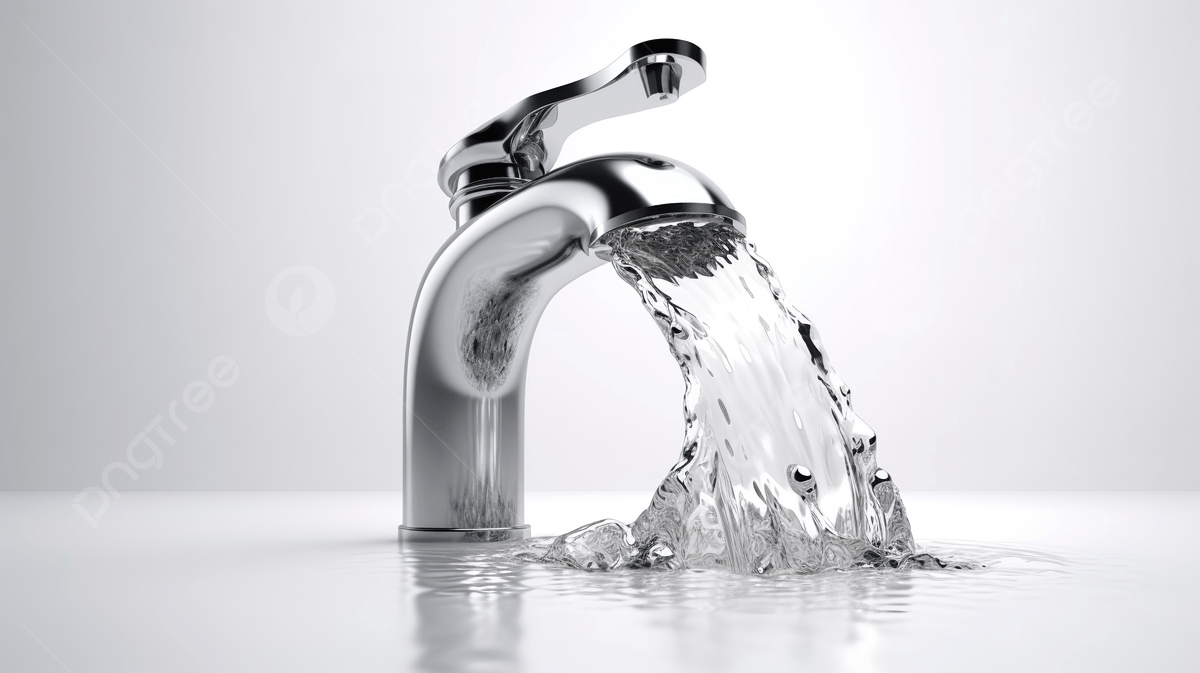 1200x673 Water Flow Coming From The Faucet Background, 3D Render Chrome Tap With A Water Stream Isolated On White 3D Illustration, HD Photography Photo Background Image And Wallpaper for Free Download