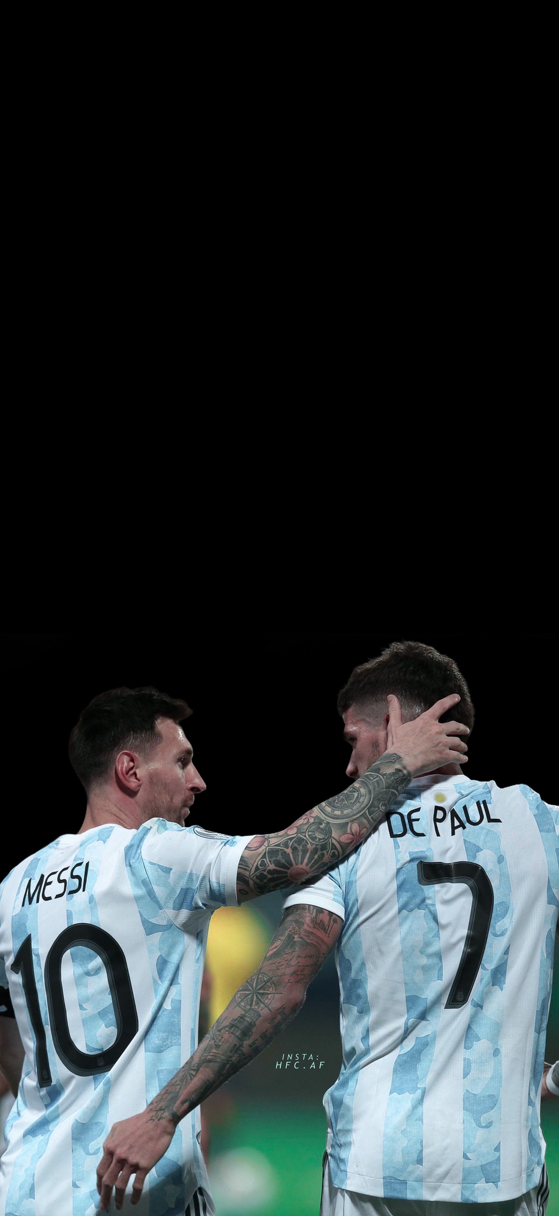 1883x4096 خالدز on X: #Wallpaper. Rodrigo De Paul &amp; Lionel Messi #ARGECU #CopaAmérica / X