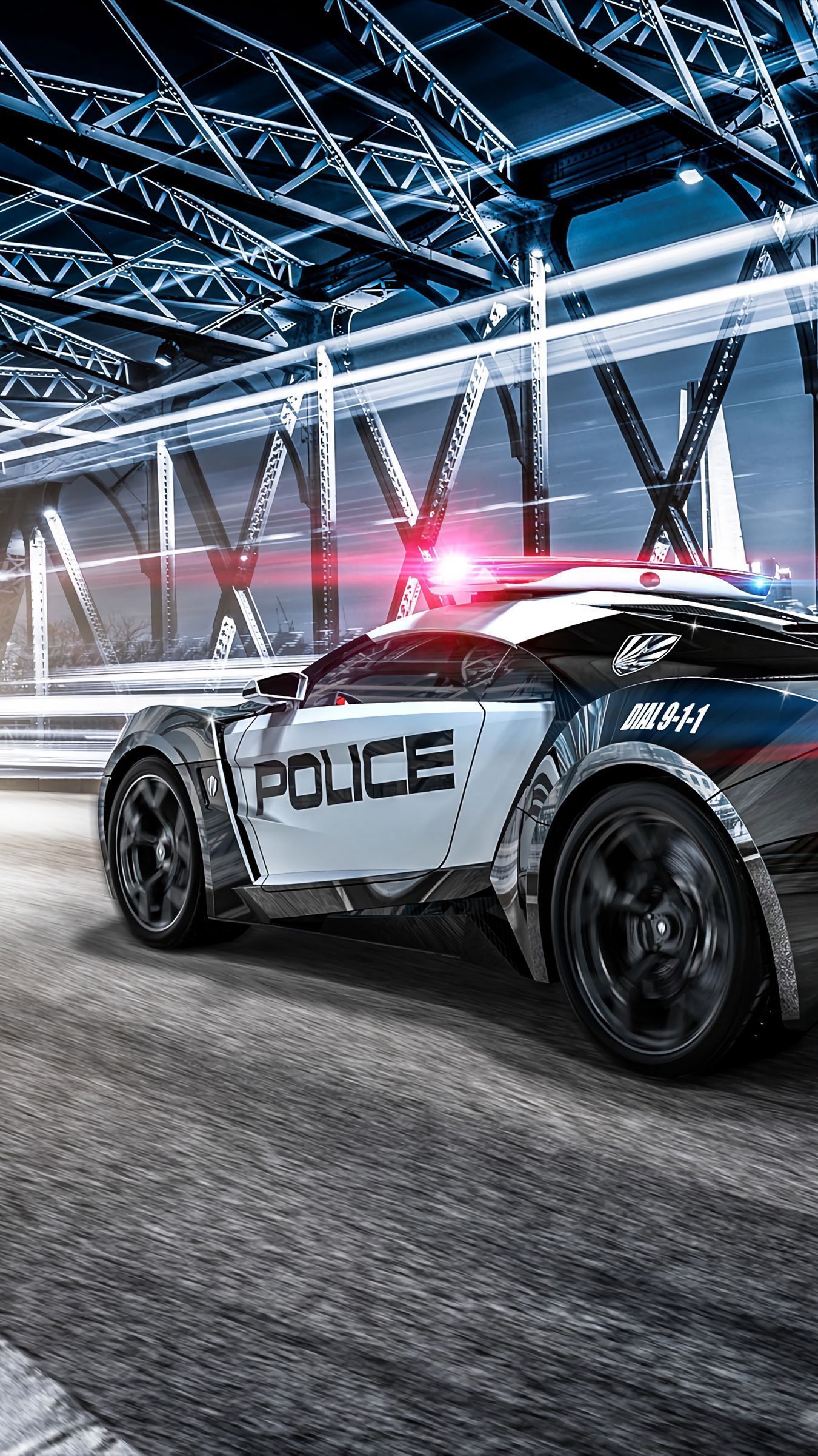 1350x2400 Download wallpaper 1350x2400 car, police, sportscar, supercar, lights iphone 8+/7+/6s+/for parallax HD background