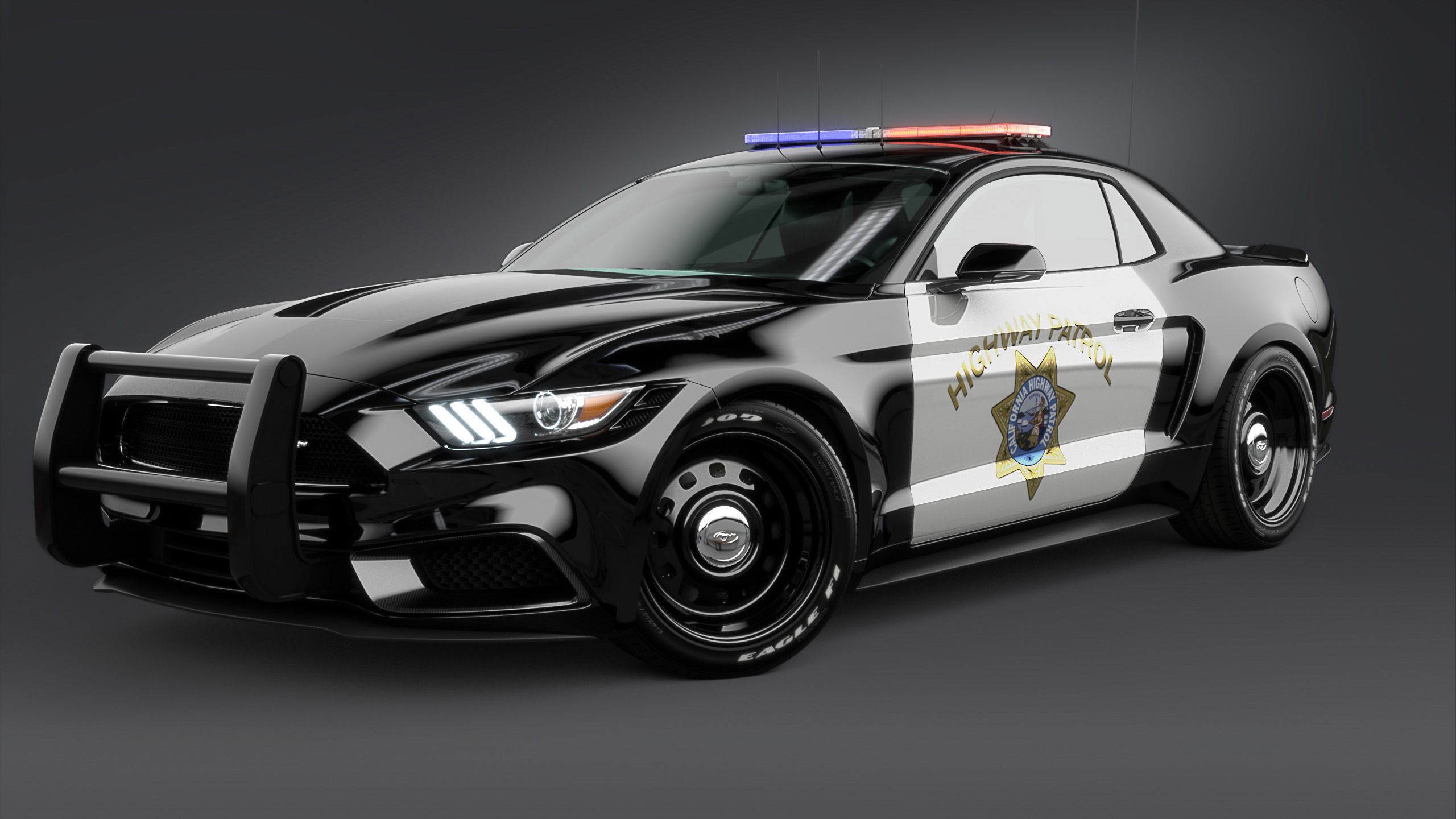 2560x1440 Ford Mustang NotchBack Design Police 2 Wallpaper Car Wallpaper