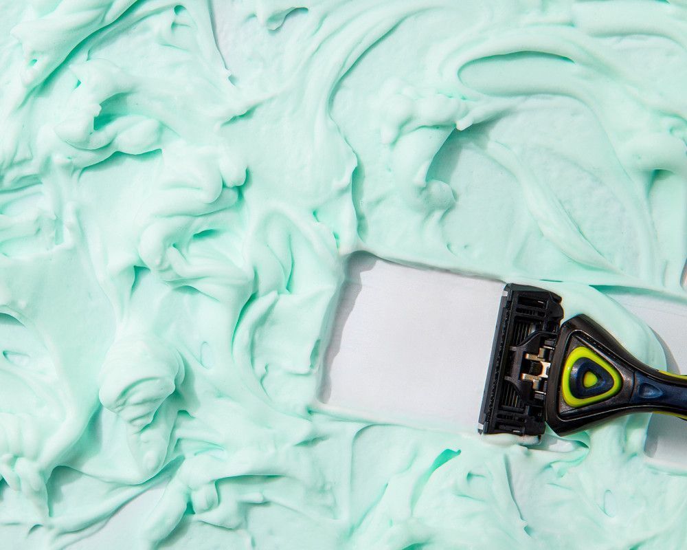 1000x800 ShaveWithPurpose. Colorful shaving creams with a cause. Blue Support Prostate Cancer Research. Pacific Shaving Company