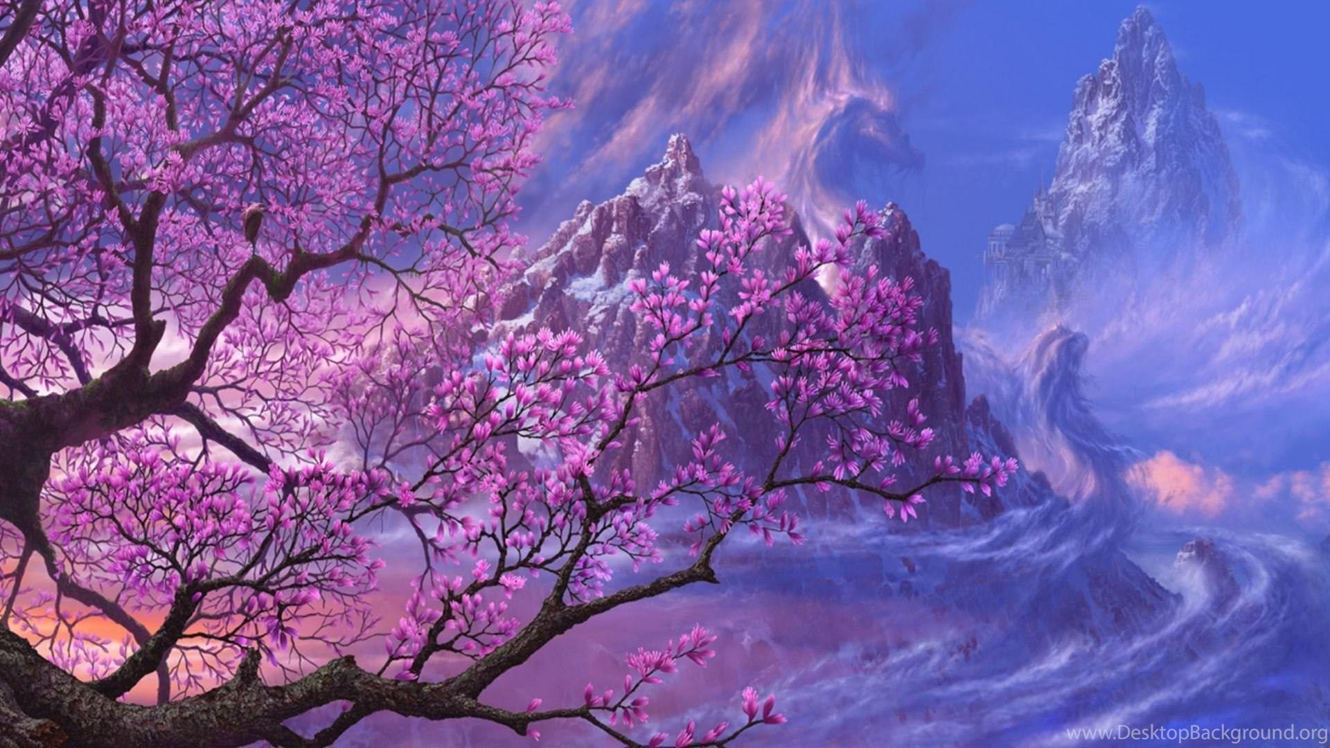 1920x1080 Fantasy Flowers Sakura Wallpaper HD Download For Desktop Desktop