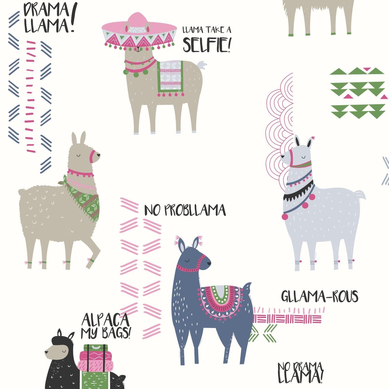1500x1500 Crown Drama Llamas Pink Blue Wallpaper