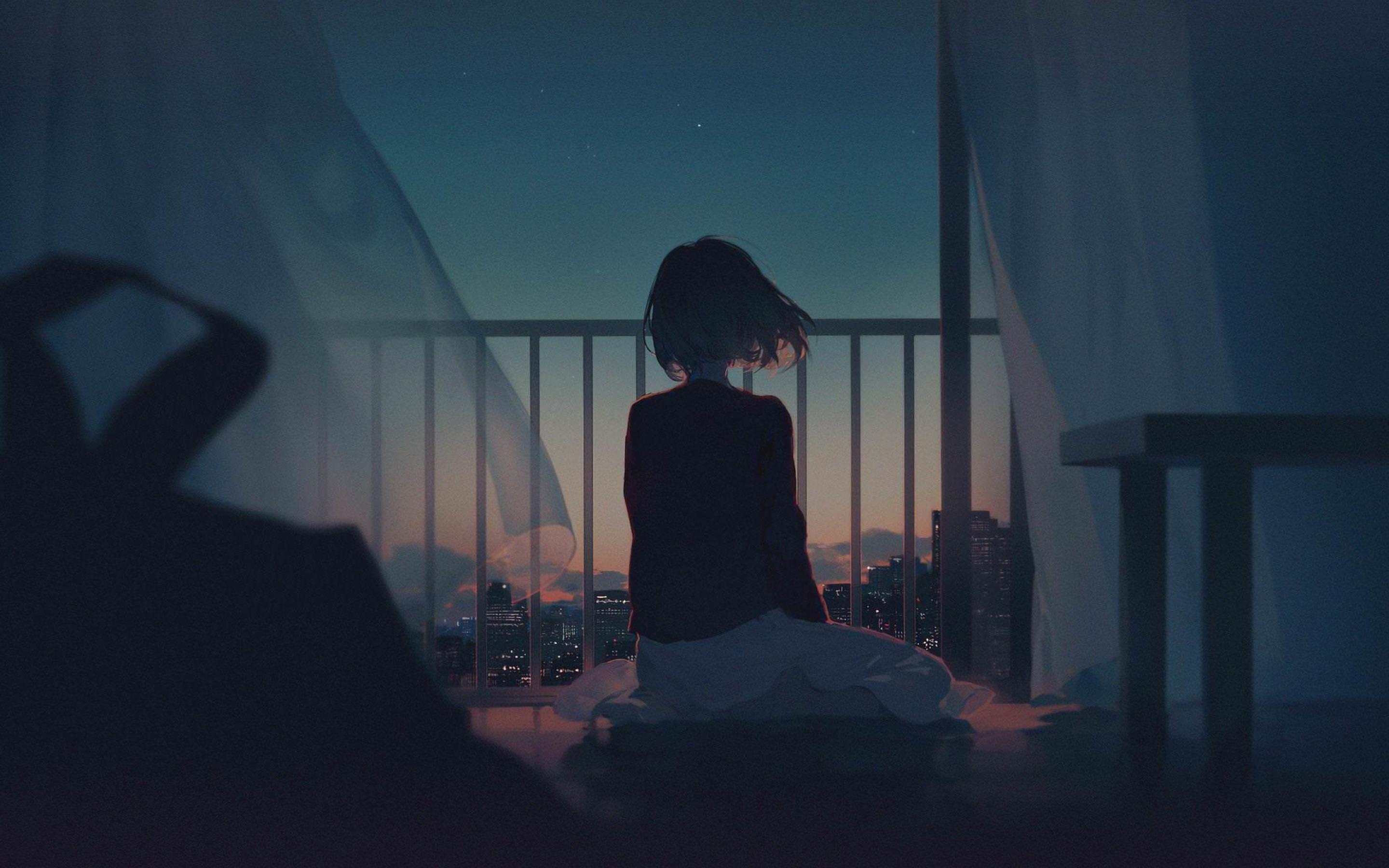 2880x1800 Alone Girl Artwork Macbook Pro Retina HD 4k Wallpaper