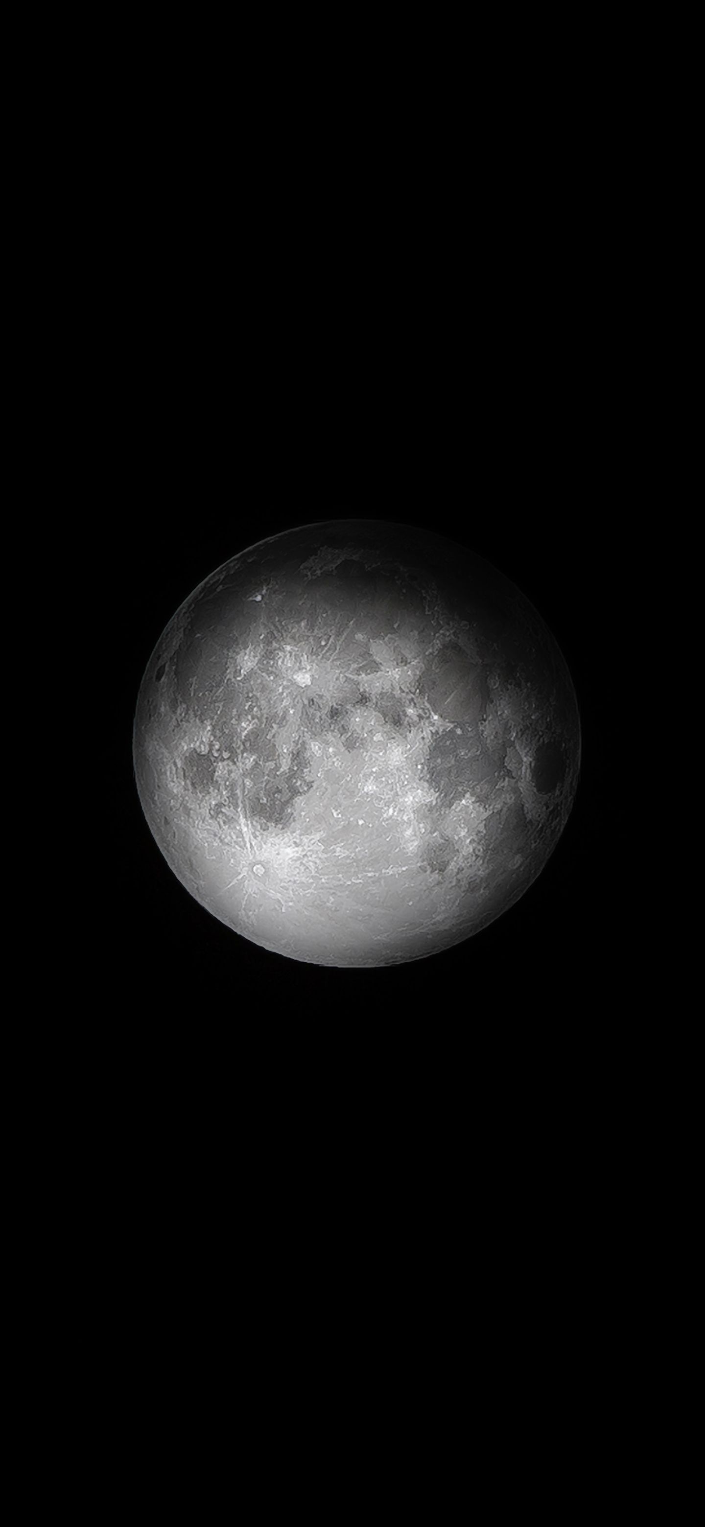 1440x3120 Amoled Moon Wallpaper
