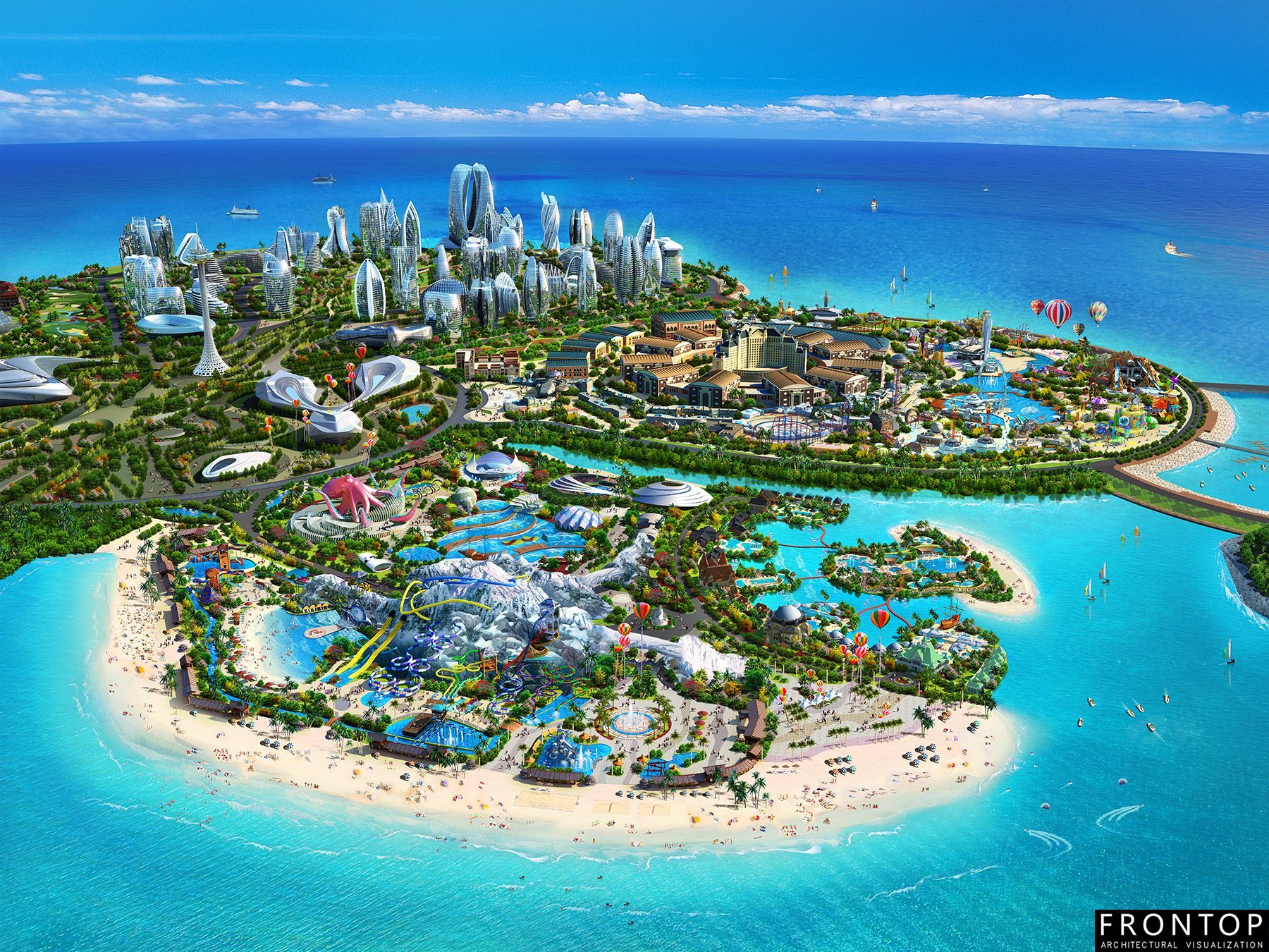 1800x1350 China OEM Customized 3D Rendered Image Island