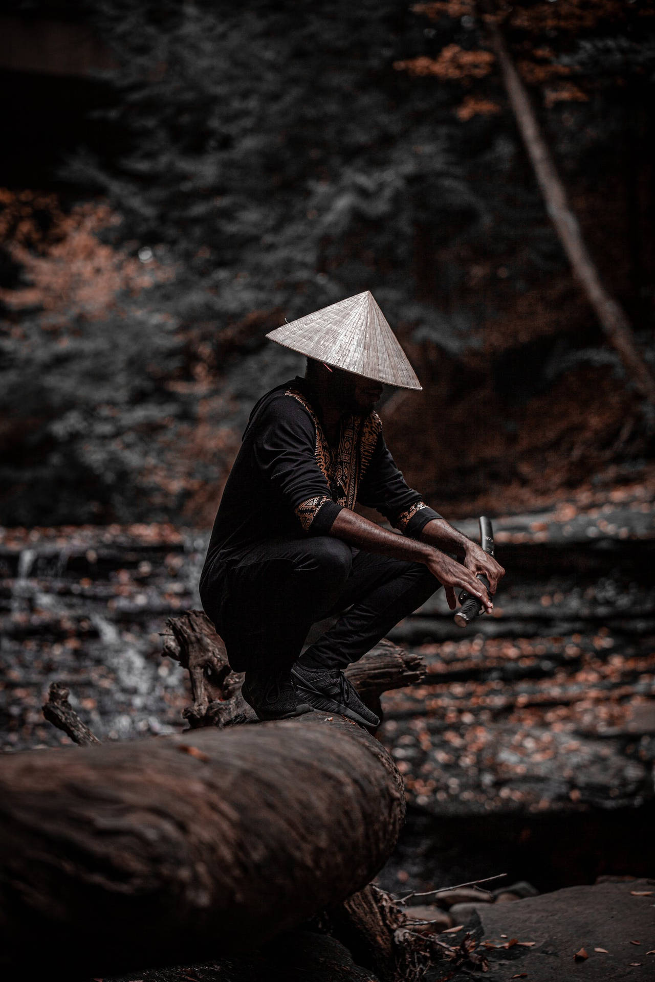 1280x1920 Download 8k Samurai Dark Aesthetic Wallpaper