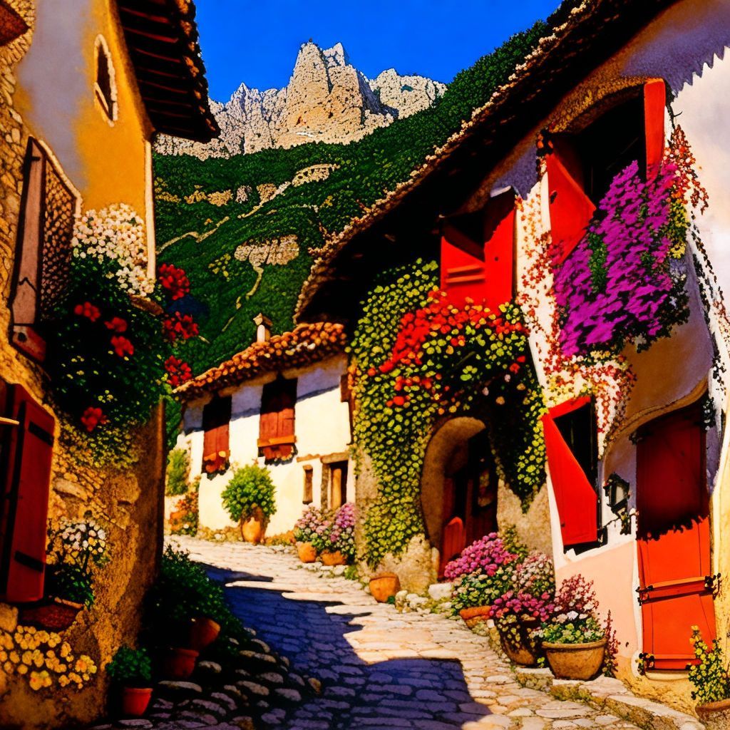 1024x1024 a village in southern france