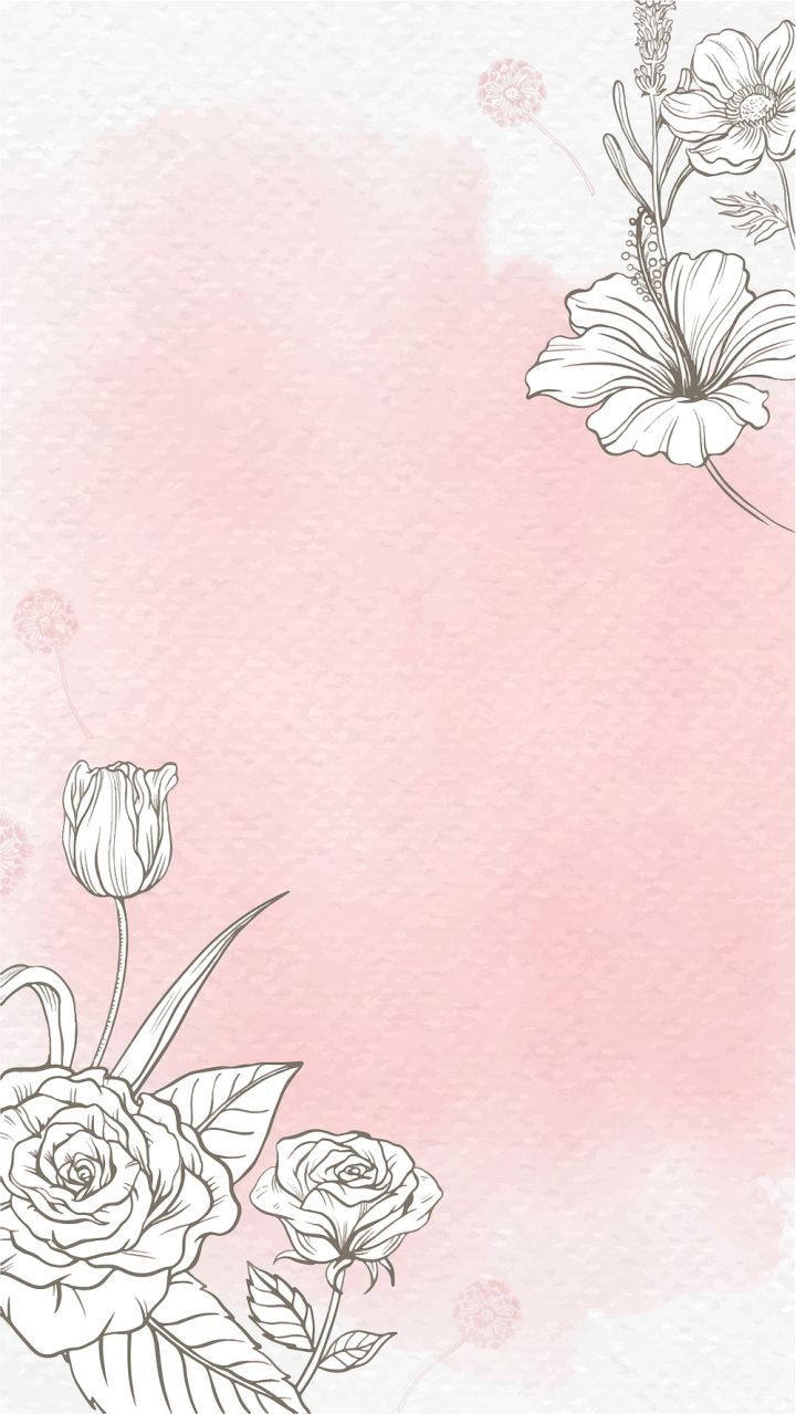 720x1279 Free: Flower watercolor phone wallpaper, pink