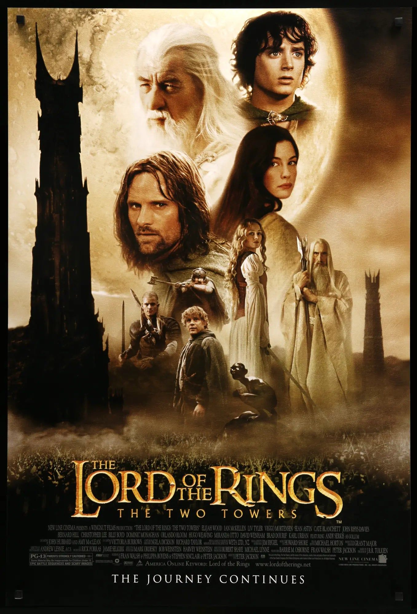 1357x2000 The Lord Of The Rings: The Two Towers (2002) One Sheet Movie Poster Film Art Movie Posters