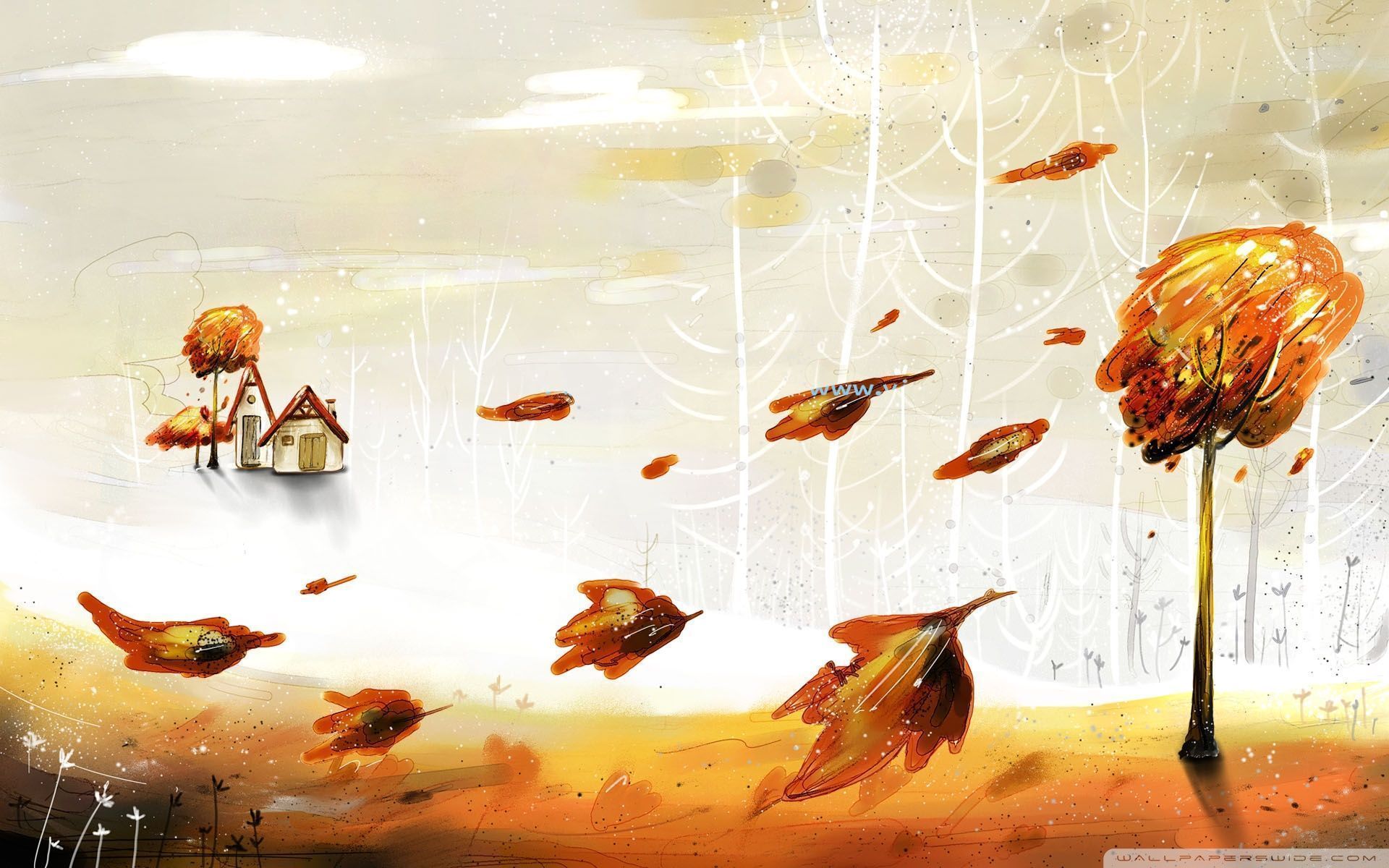 1920x1200 Illustration Of Autumn Ultra HD Desktop Background Wallpaper for 4K UHD TV : Widescreen & UltraWide Desktop & Laptop