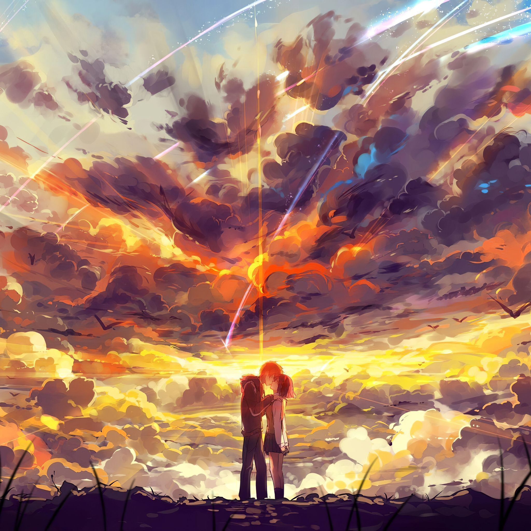 2048x2048 Kimi No Nawa Anime Couple 5k iPad Air HD 4k Wallpaper, Image, Background, Photo and Picture