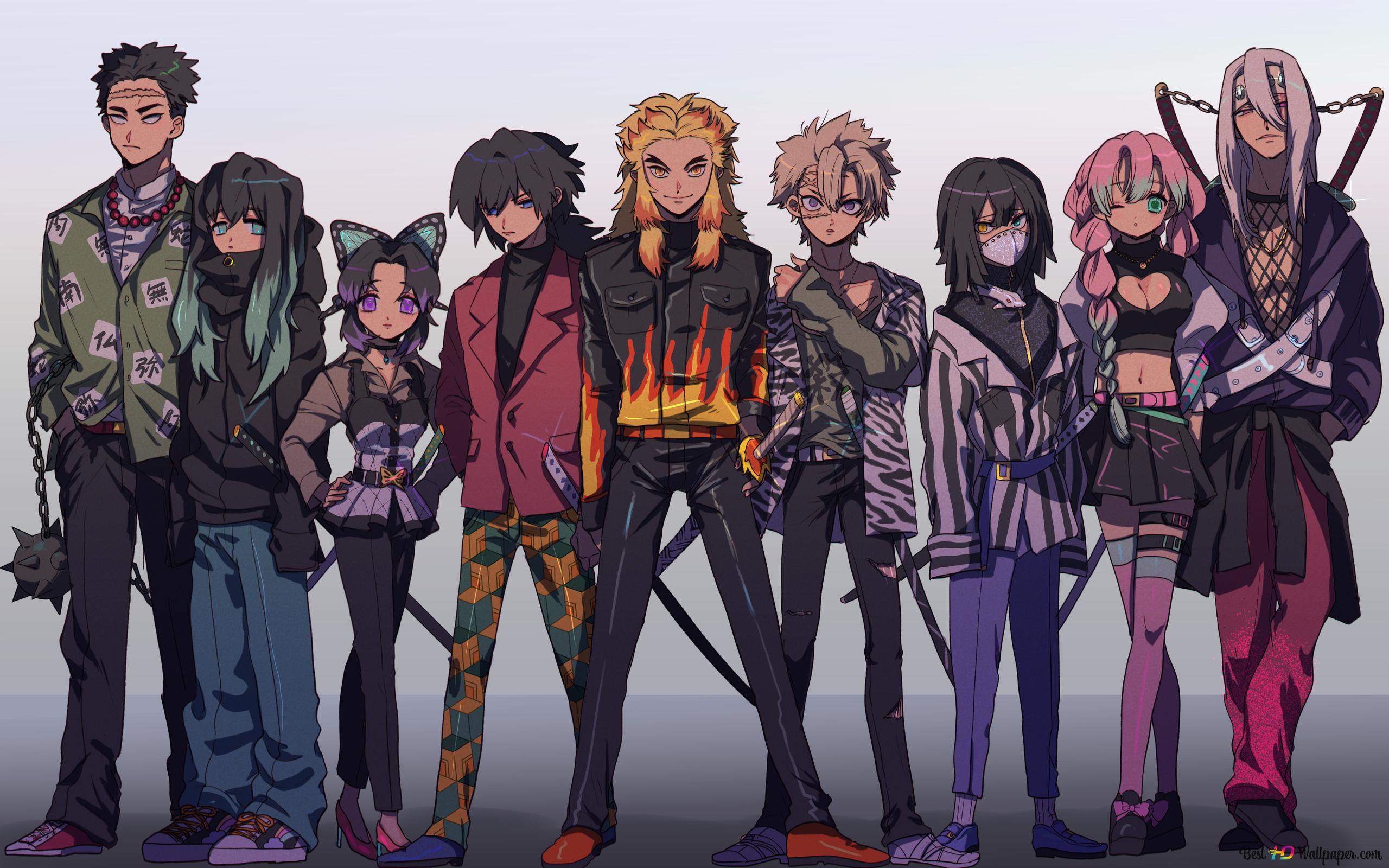 2560x1600 Giyuu tomioka gyomei himejima kyojuro rengoku mitsuri kanroji muichiro tokito obanai shinazugawa tengen uzui 4K wallpaper download