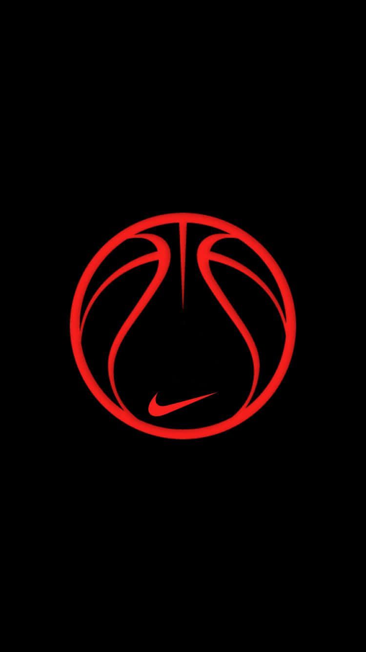 750x1334 Download Nike Basketball Logo On A Black Background Wallpaper