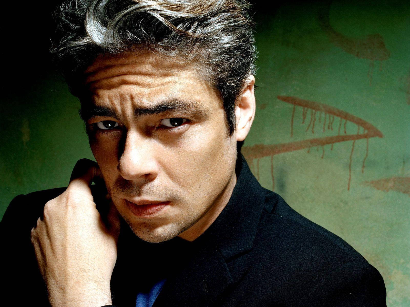 1600x1200 Download Close Up Portrait Of Benicio Del Toro Wallpaper