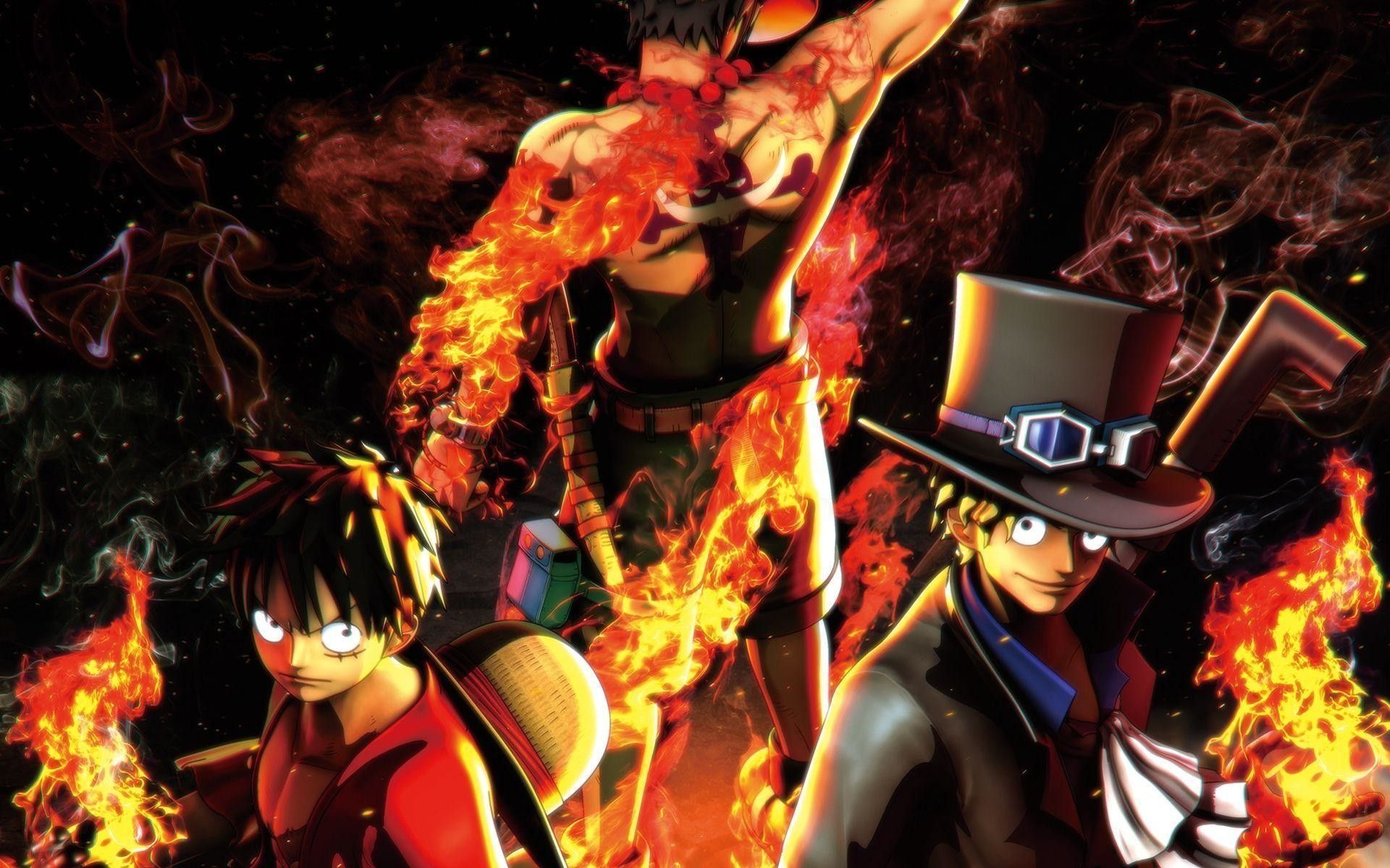 1920x1200 Ace Sabo Luffy Wallpaper
