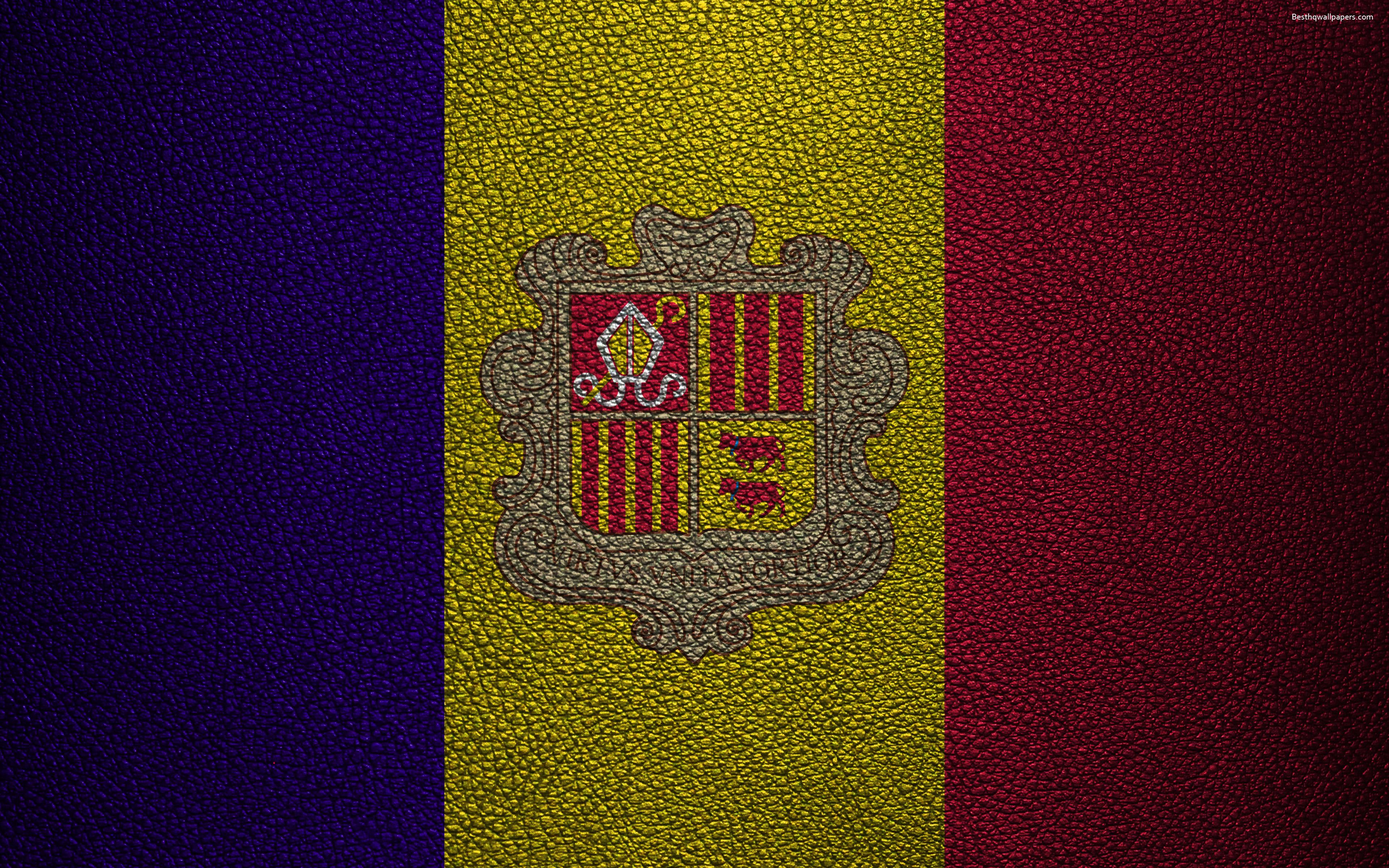 3840x2400 Andorra Flag Wallpaper