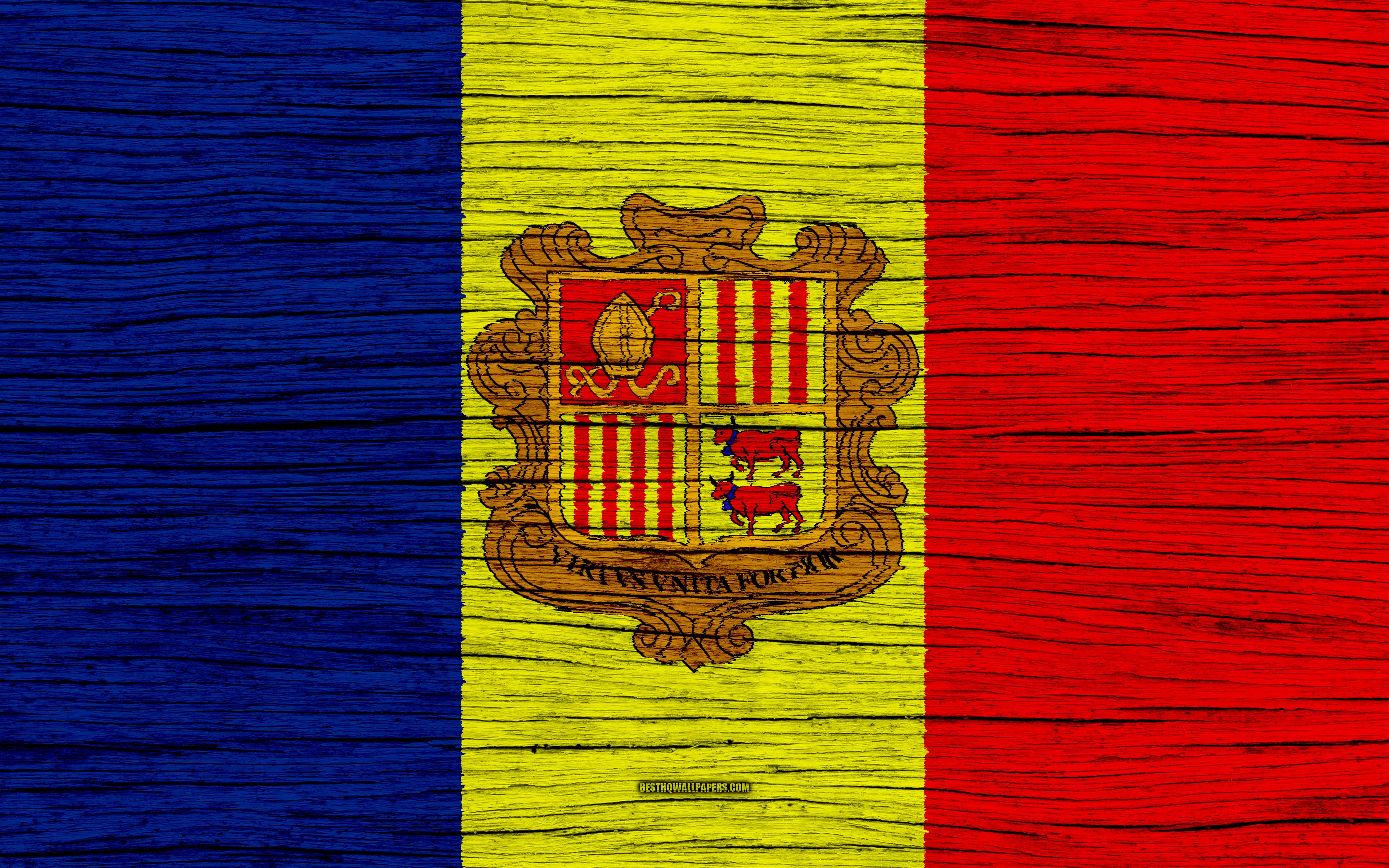 3840x2400 Andorra Flag Wallpaper