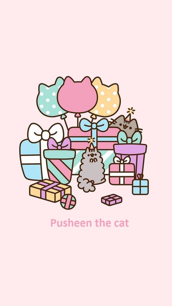 700x1244 Birthday Pusheen Wallpaper