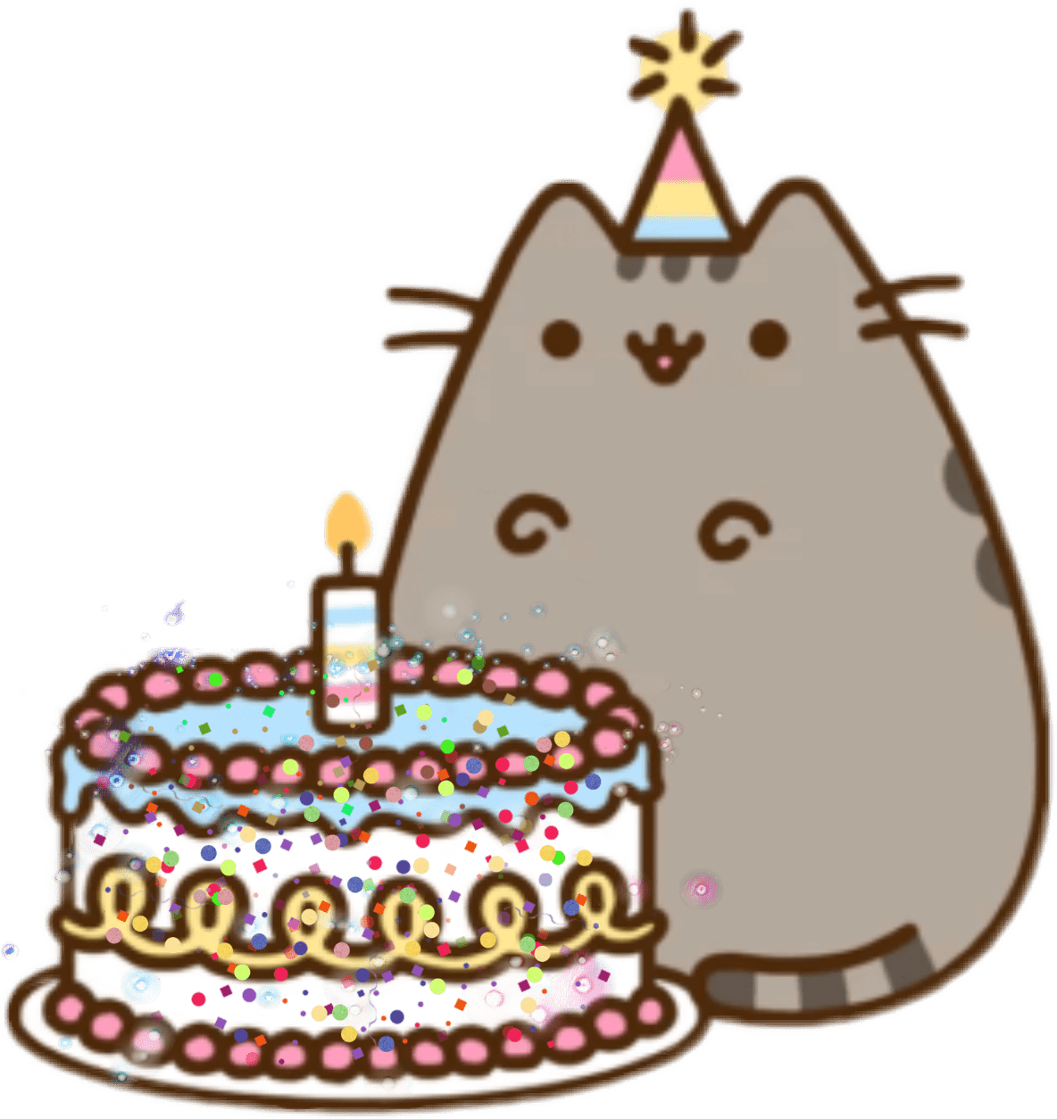 1184x1254 Download Pusheen Cat To Birthday Cake You Happy HQ PNG Image