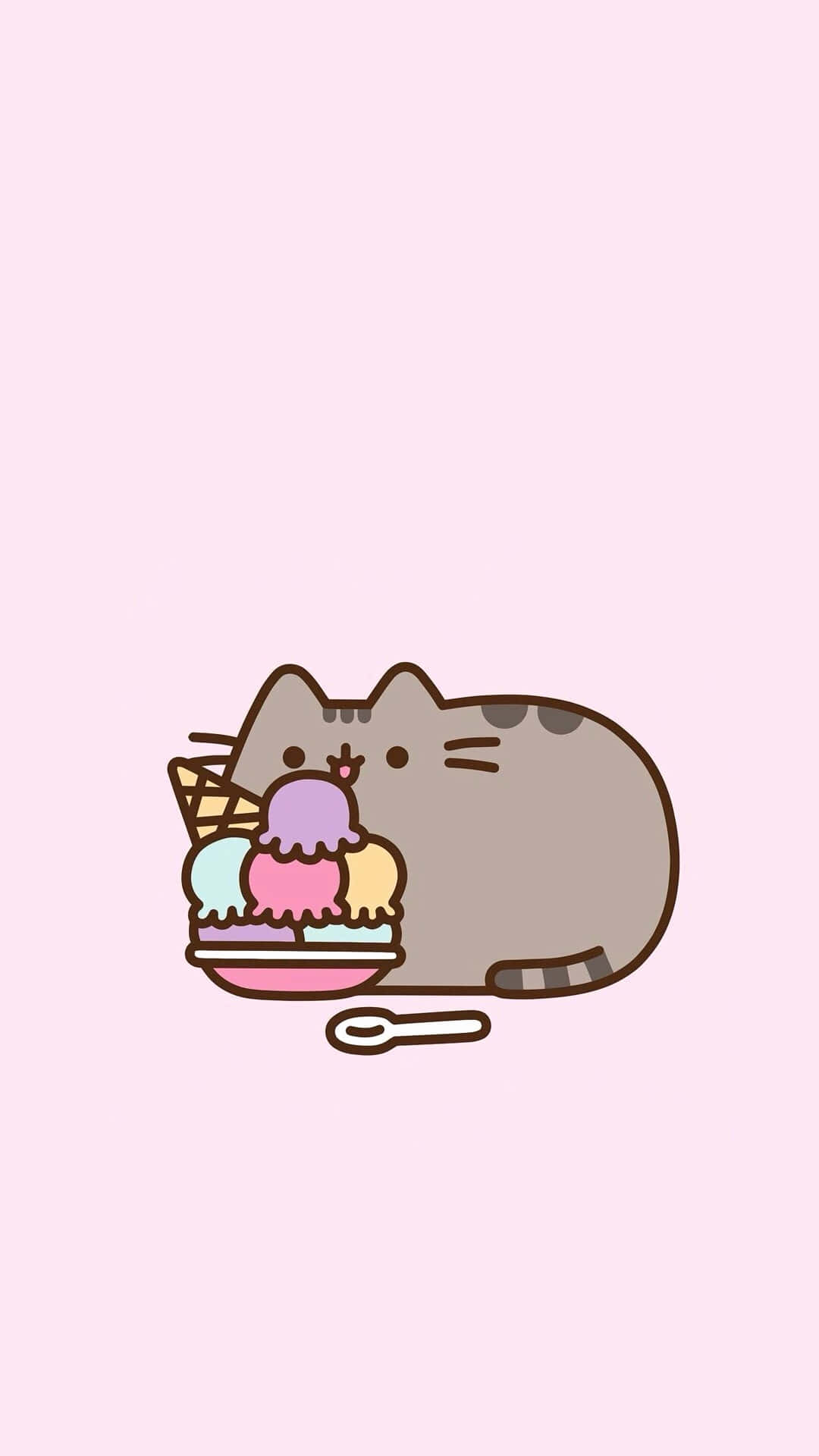 1080x1920 Download A Sweet Little Pusheen All Wrapped Up Wallpaper