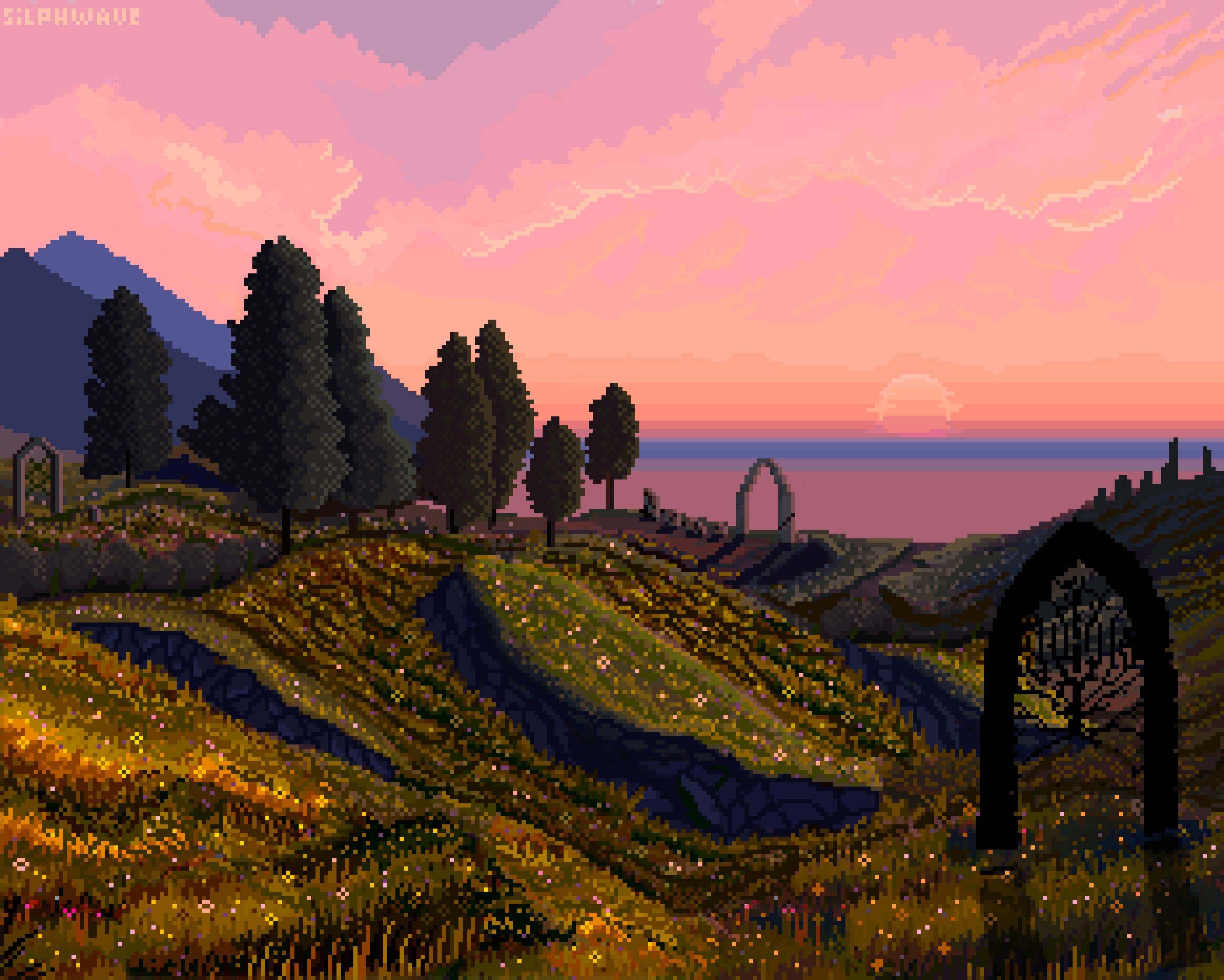 Wallpaper Landscape Nature Pixel Art Wallpaper For You Images