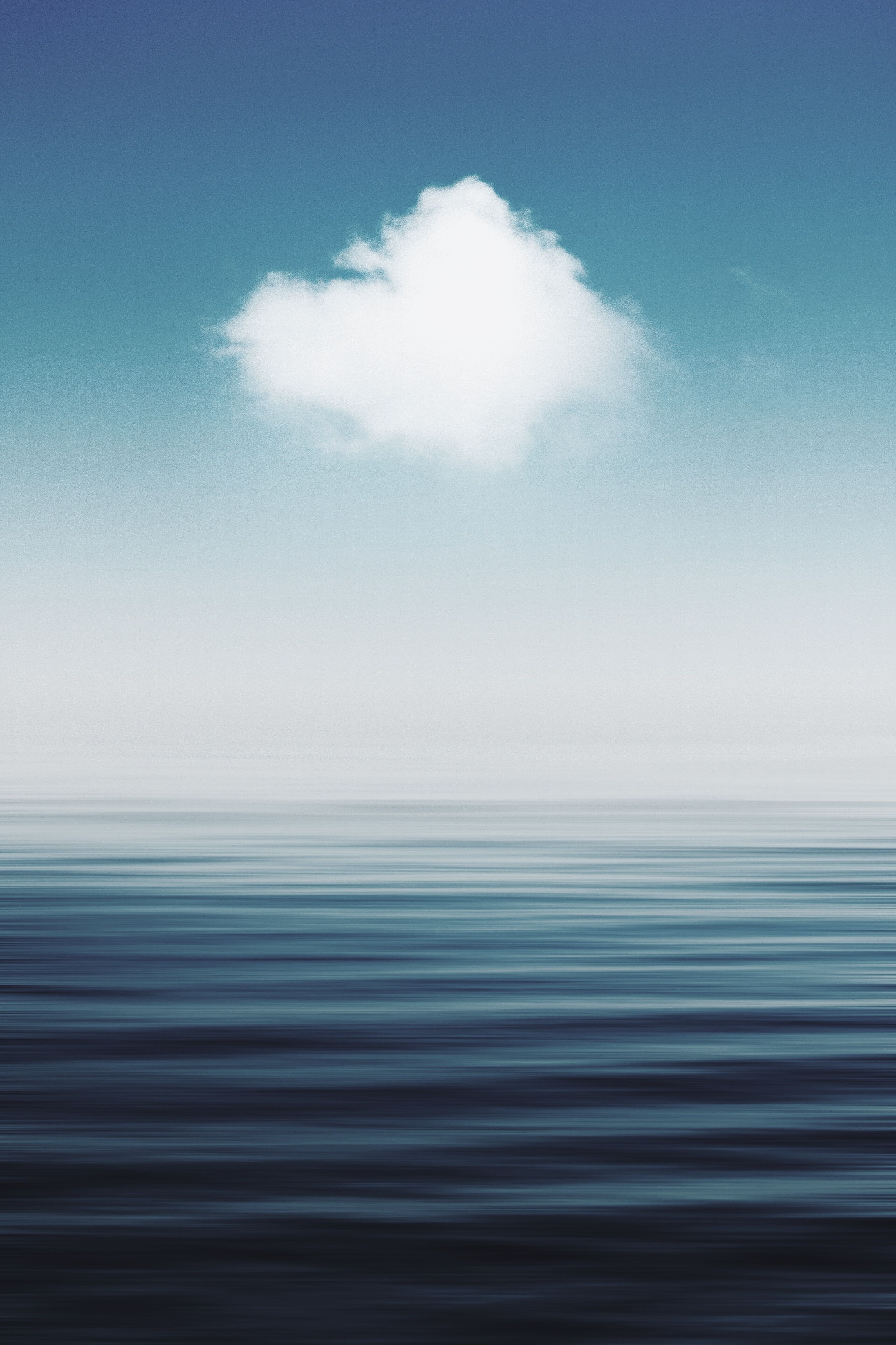 3456x5184 Wallpaper Sea, Blue, Horizon, Cloud, Calm, Background Free Image