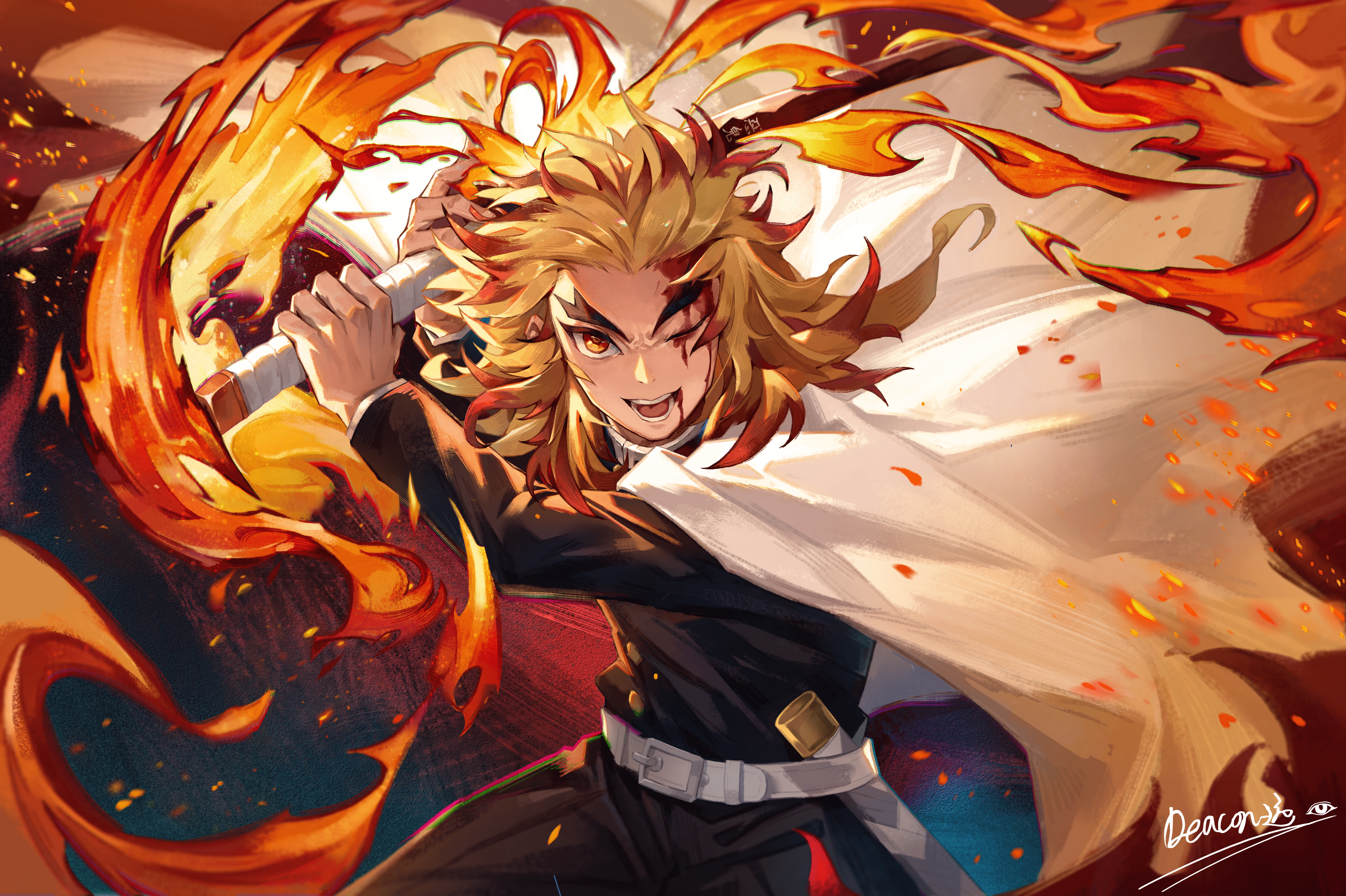 5945x3959 Kyojuro Rengoku Anime Demon Slayer