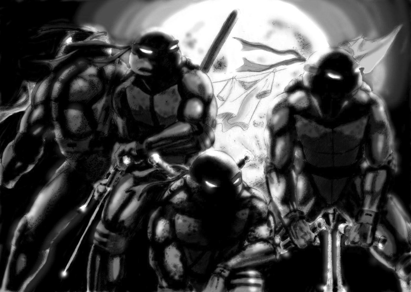 1564x1110 TMNT màu đen và trắng. Zoom Comics - Hình nền Sách truyện tranh Hàng ngày