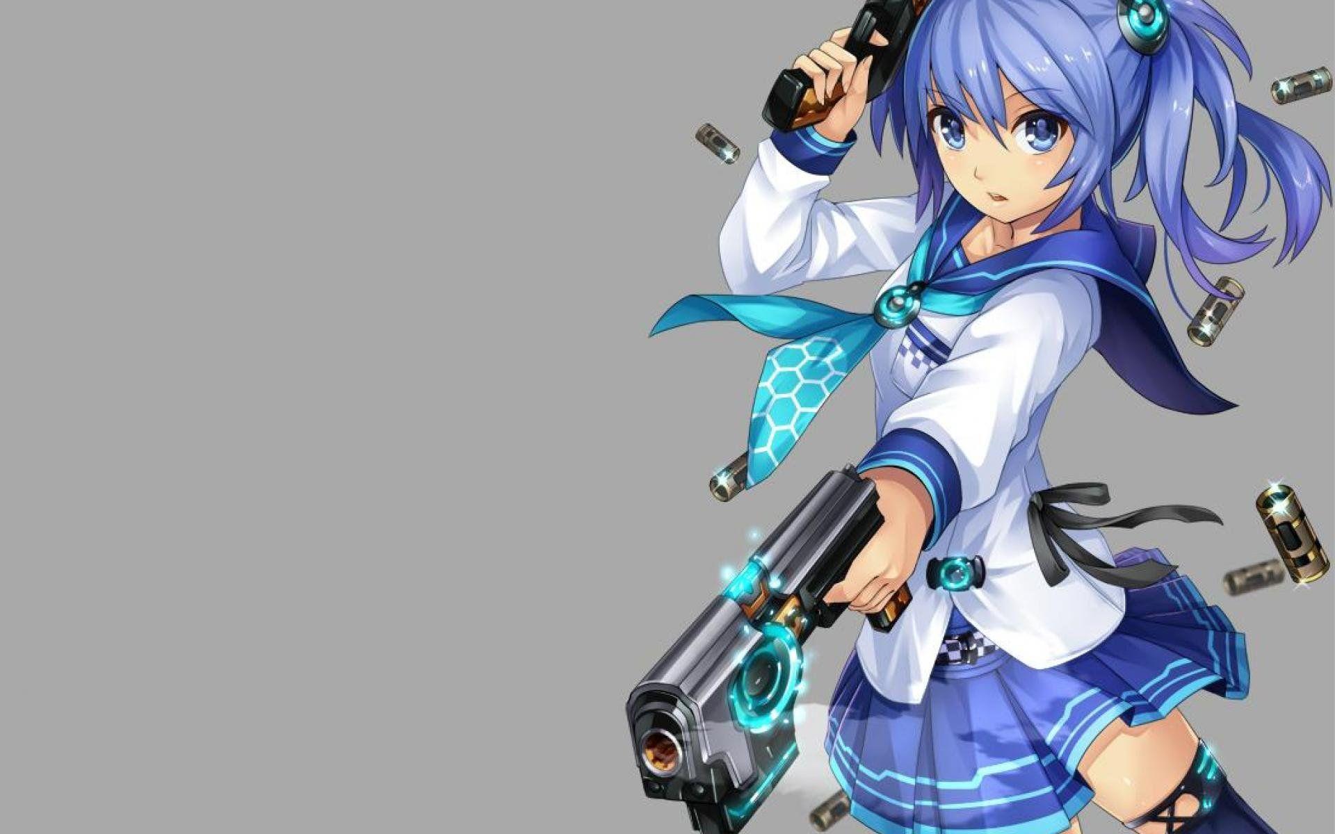 1920x1200 Cute Anime Girl With Gun
