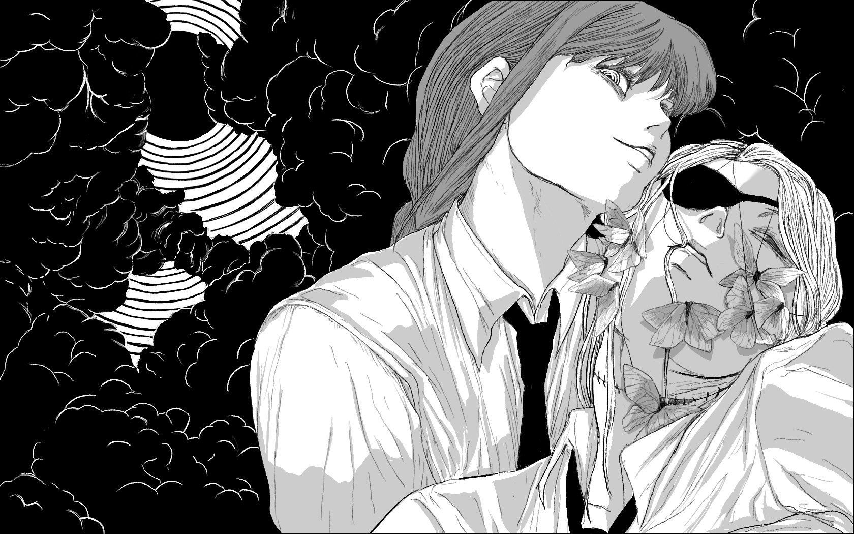 1680x1050 makima and quanxi (chainsaw man) drawn