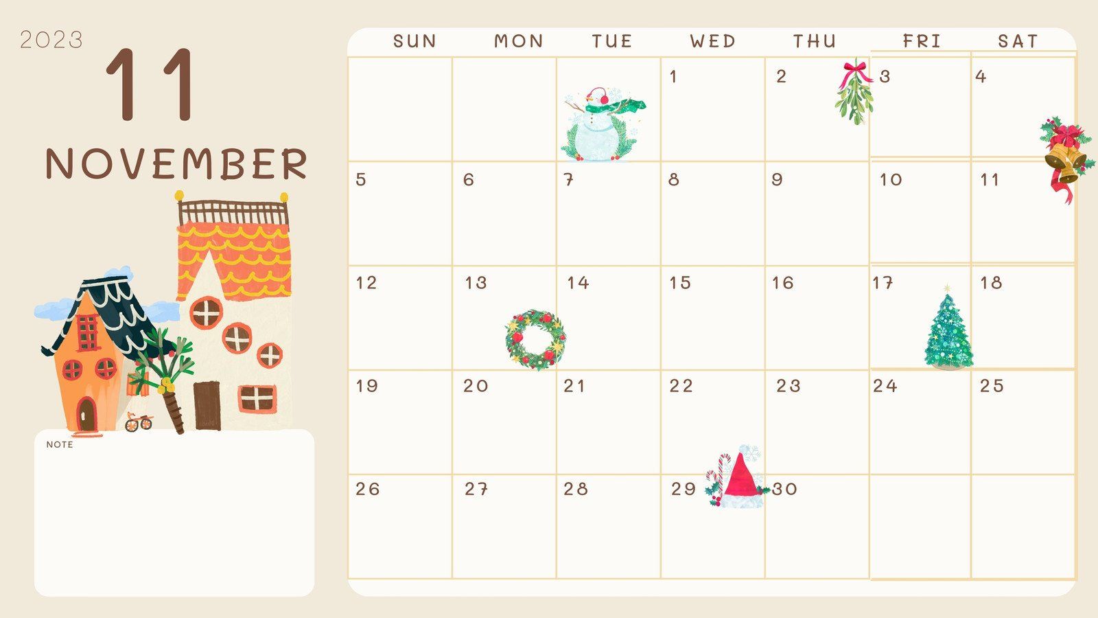 1600x900 Free and customizable november templates