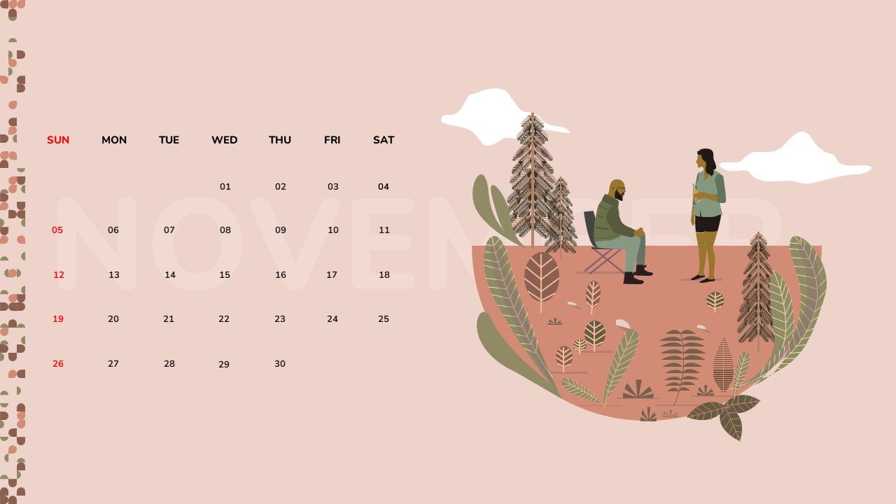 1280x720 Free November 2023 Calendar Template