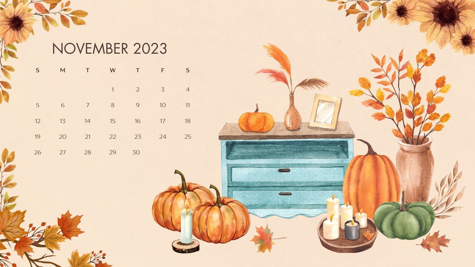 1600x900 and customizable november templates