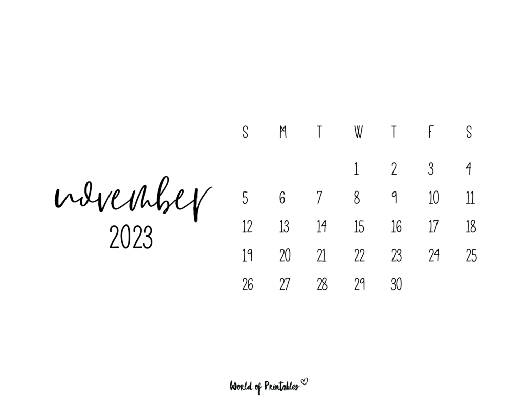 1024x791 November 2023 Calendars